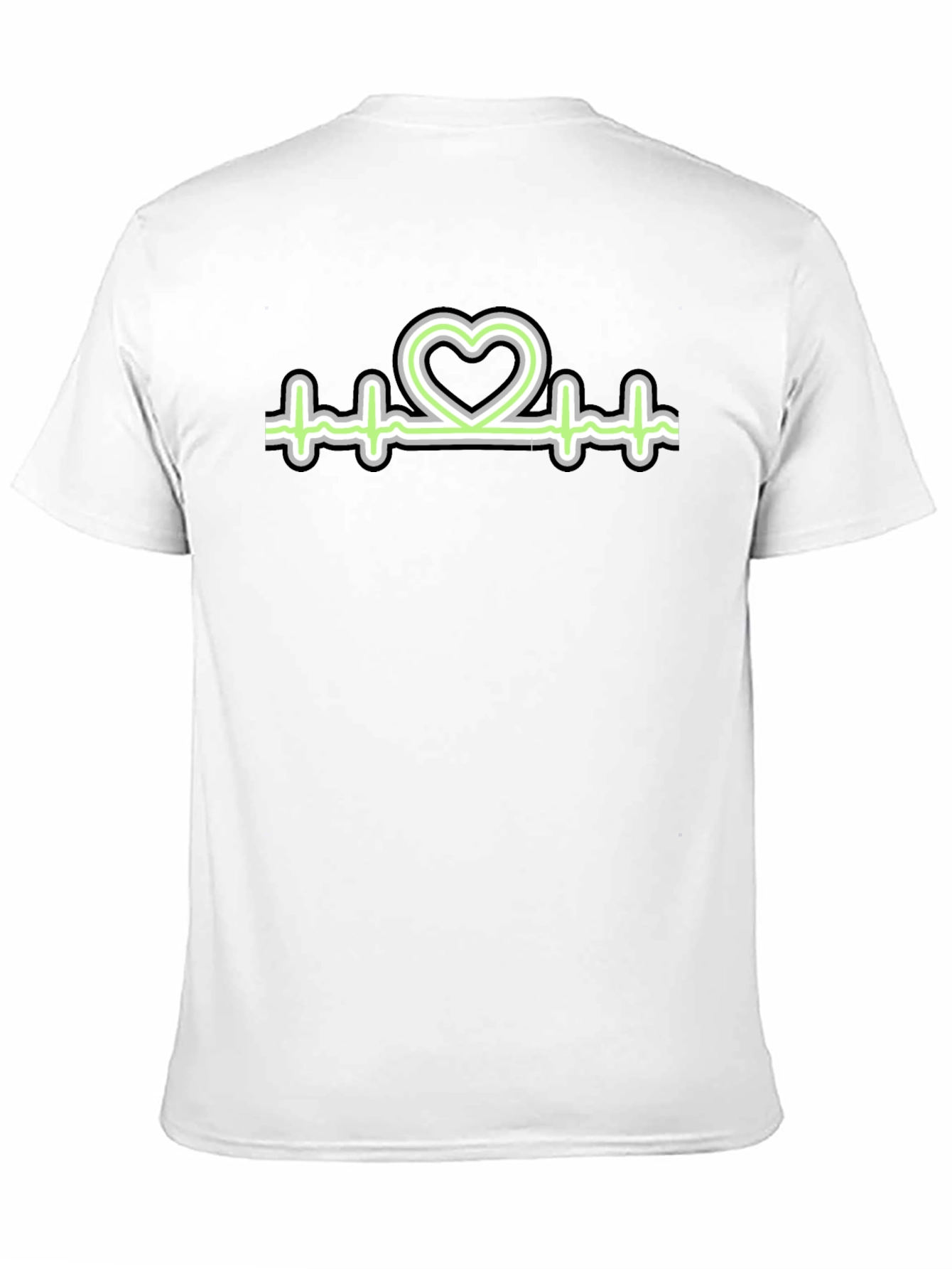 Black Heartbeat Heart Graphic T-Shirt view 11