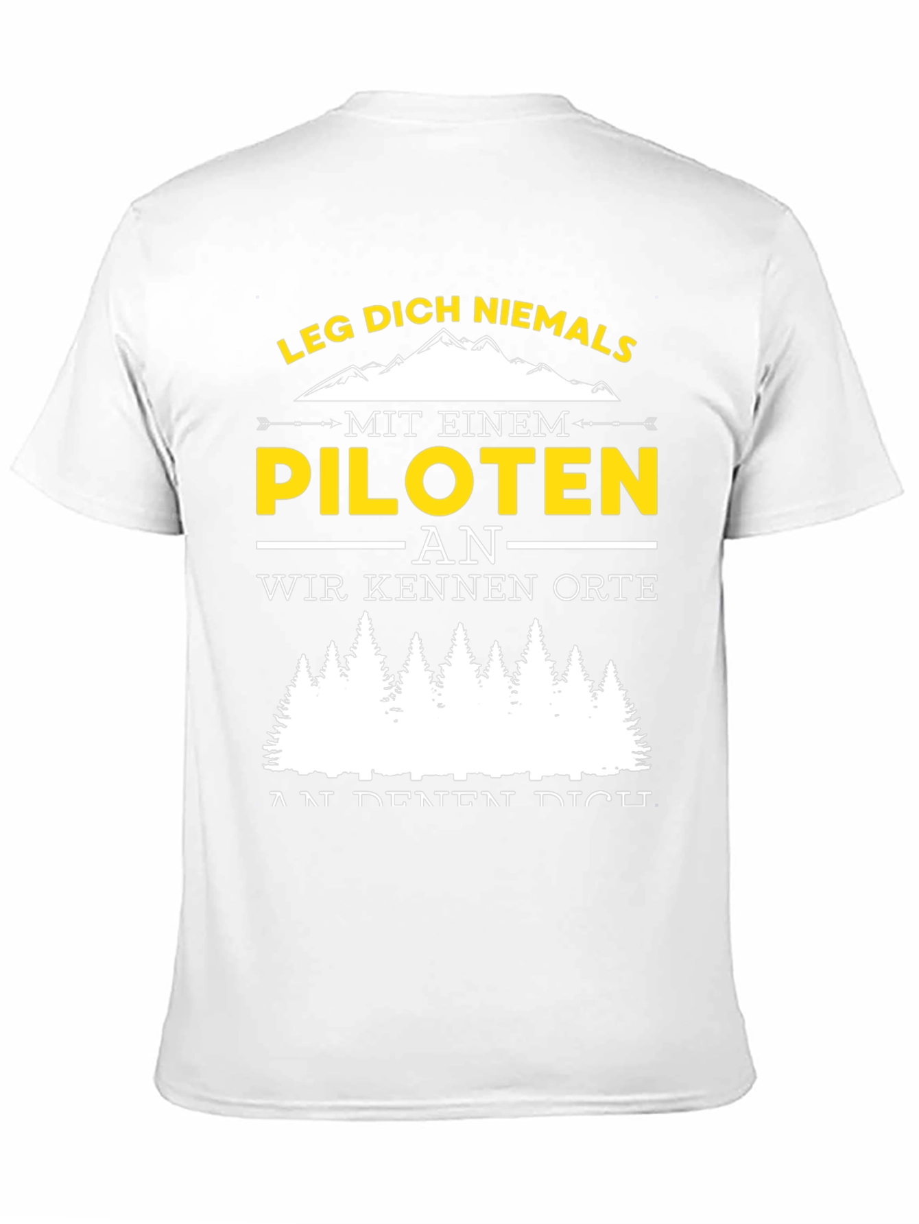 Black Pilot Humor Graphic T-Shirt - "Leg Dich Niemals..." view 11