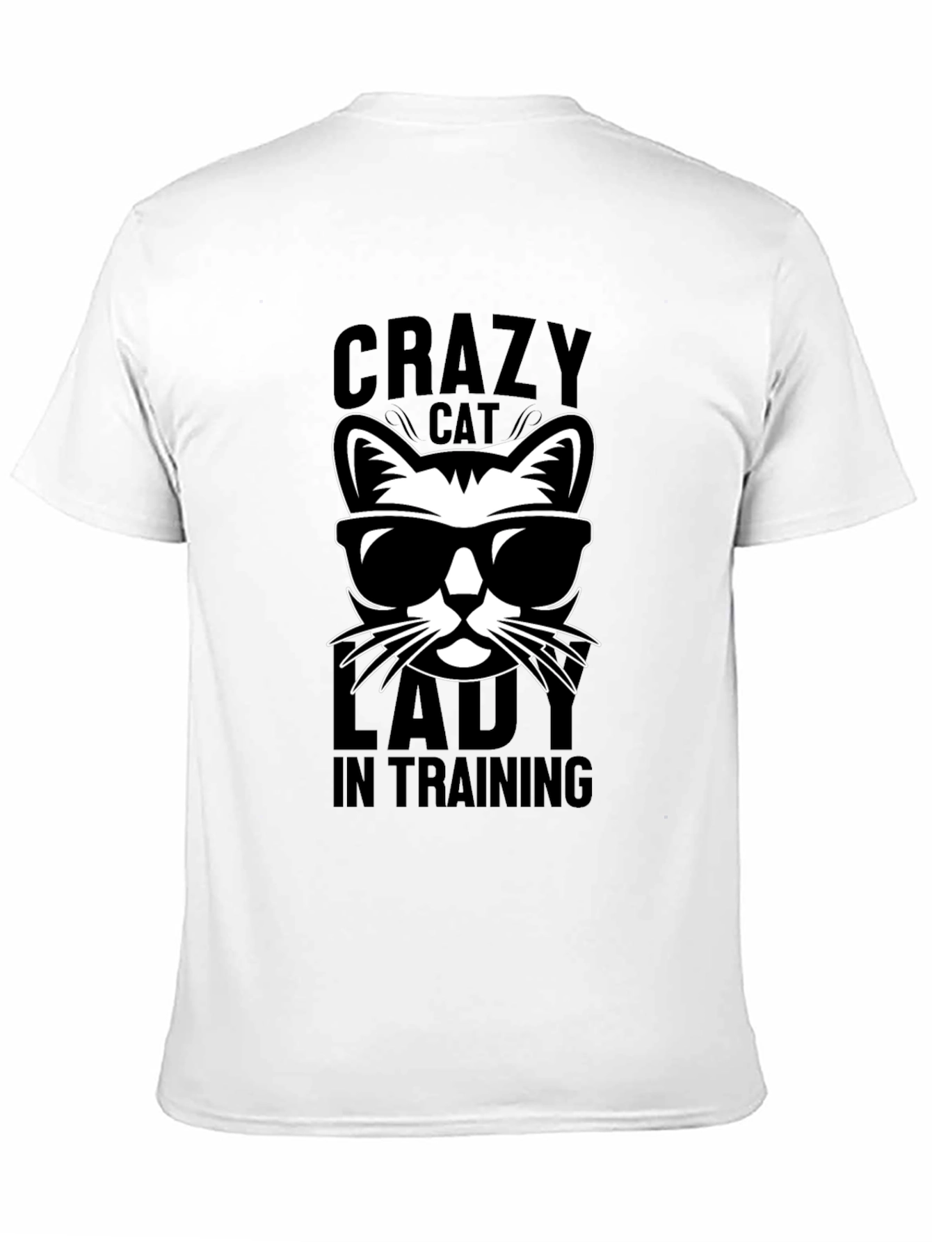 Black Crazy Cat Lady T-Shirt, Funny Cat Lover Tee view 11