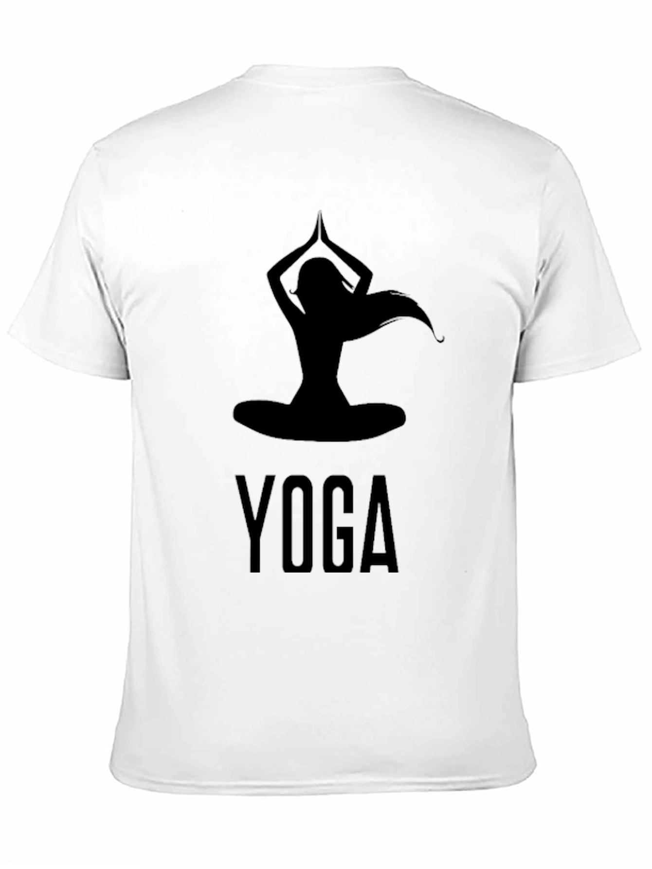 Black Yoga Silhouette Graphic T-Shirt - Black view 11