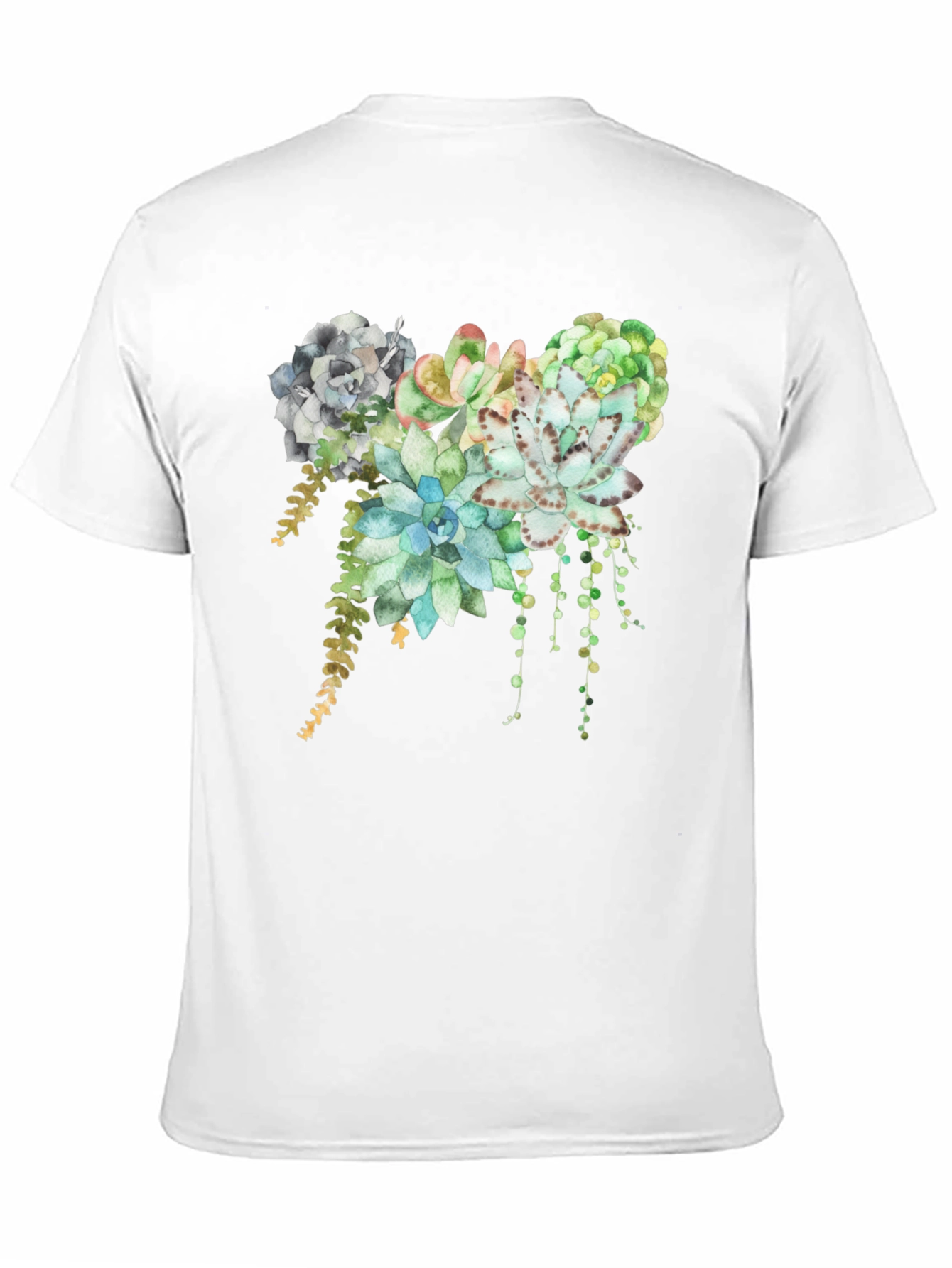 Black Succulent Print T-Shirt - Stylish Botanical Design view 11
