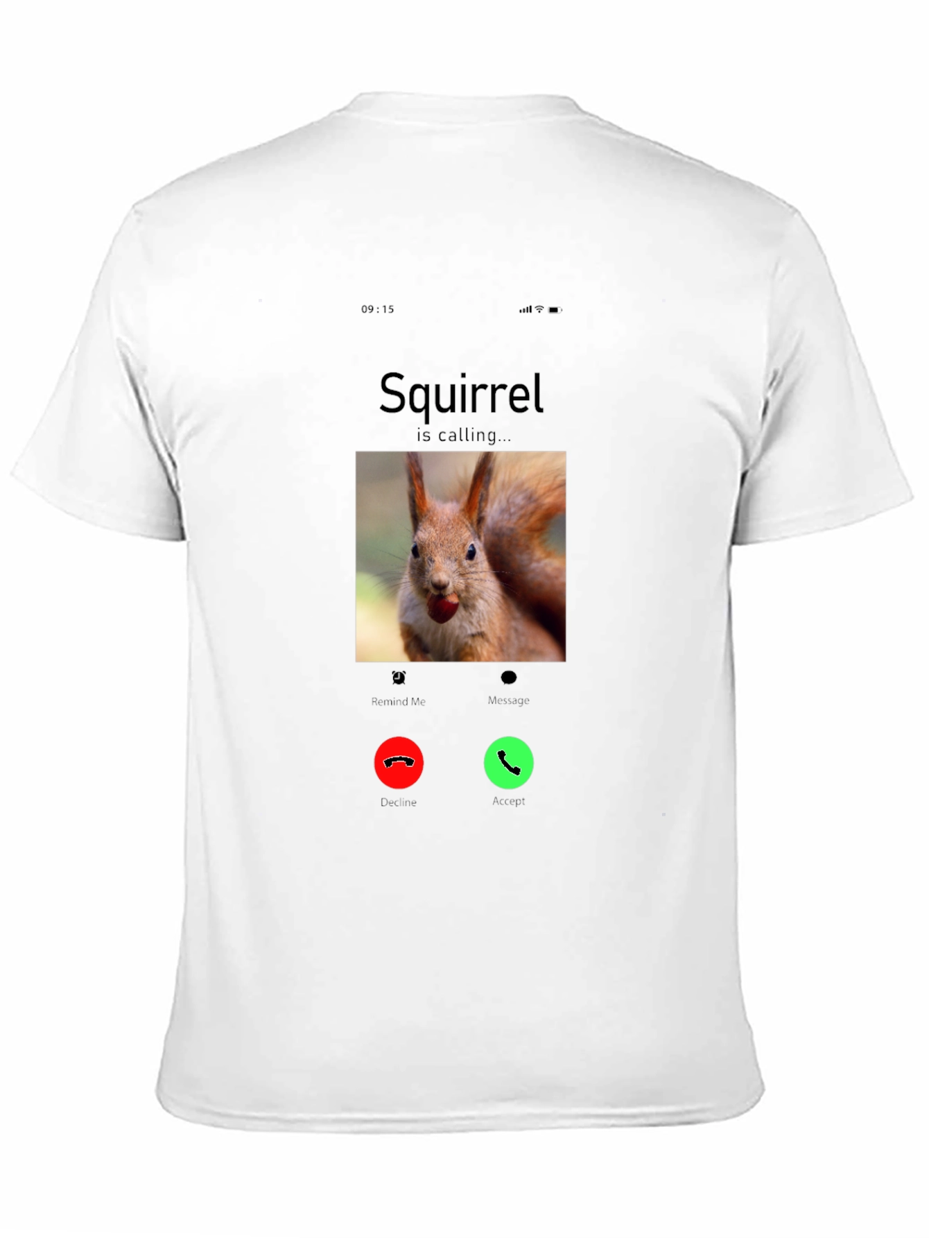 Black Squirrel Calling Funny T-Shirt view 11