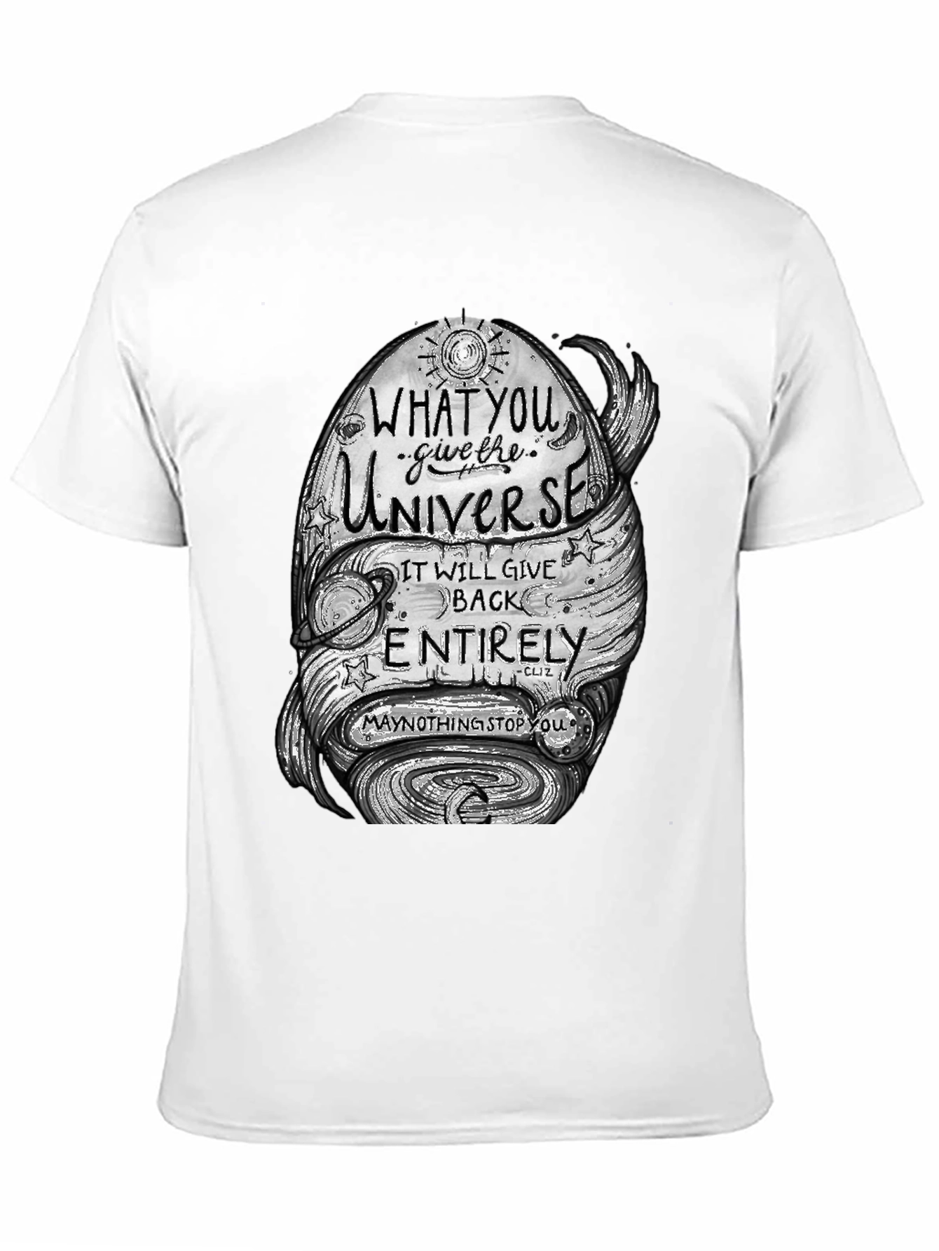 Black Universe Graphic Tee - Inspire & Motivate! view 11