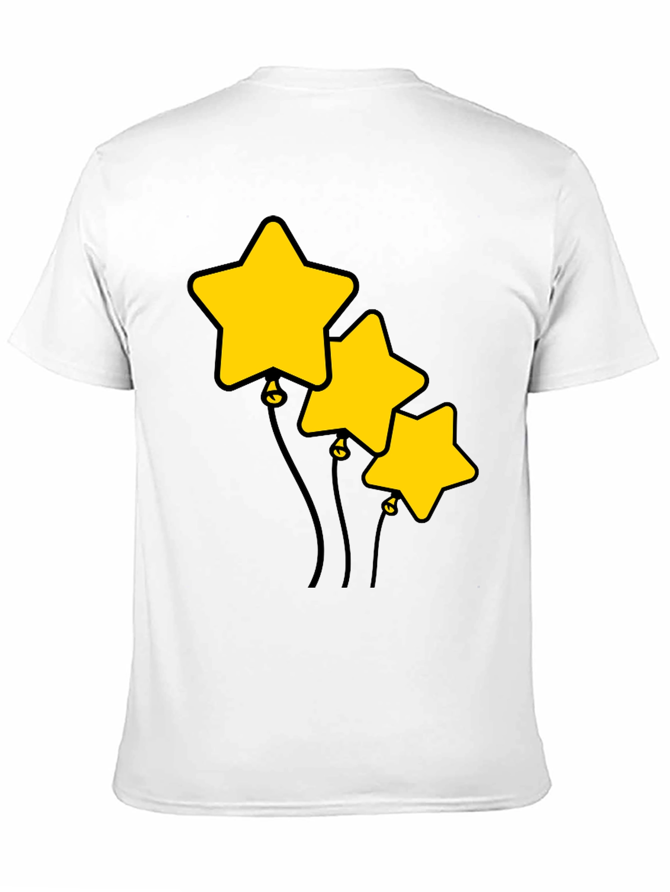 Black Star Balloons Graphic Tee - Black Cotton T-Shirt view 11