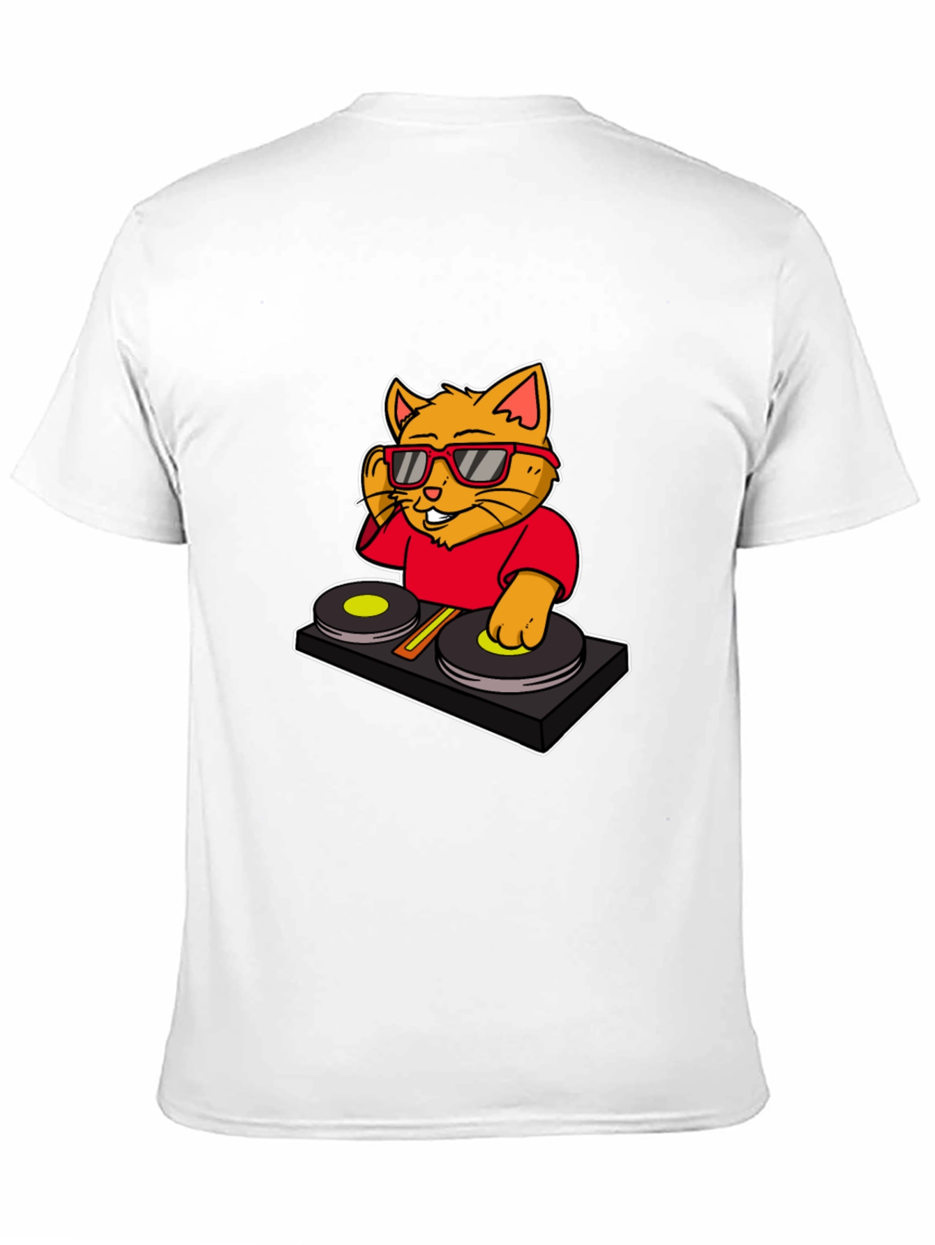Black DJ Cat Graphic T-Shirt - Cool Music Lover Tee view 11