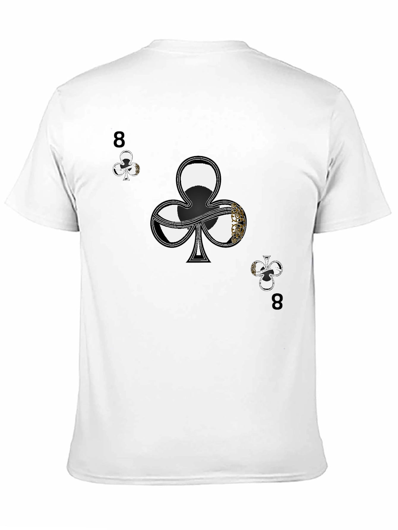Black Eight of Clubs Graphic Tee - Unique Card Suit Design view 11
