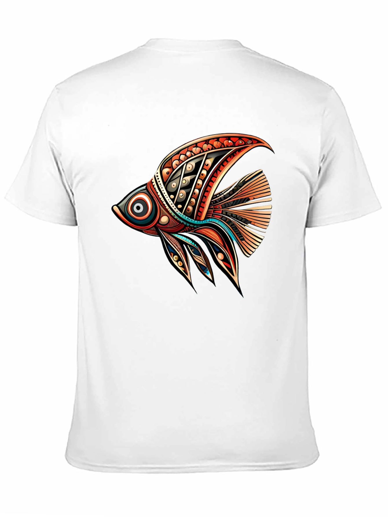 Black Tribal Fish Graphic Tee - Stylish Black T-Shirt view 11