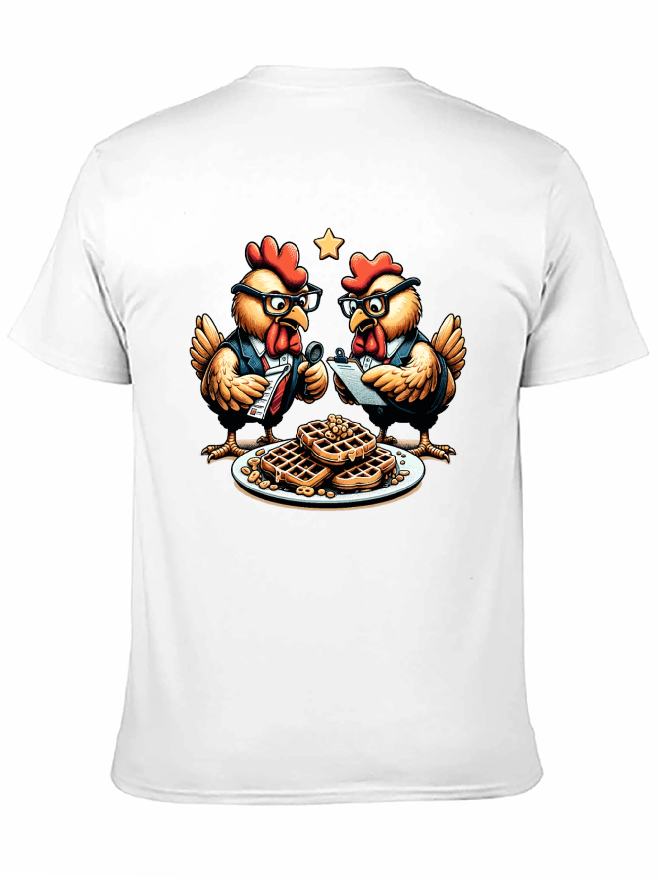 Black Chicken & Waffles T-Shirt - Business Chickens view 11