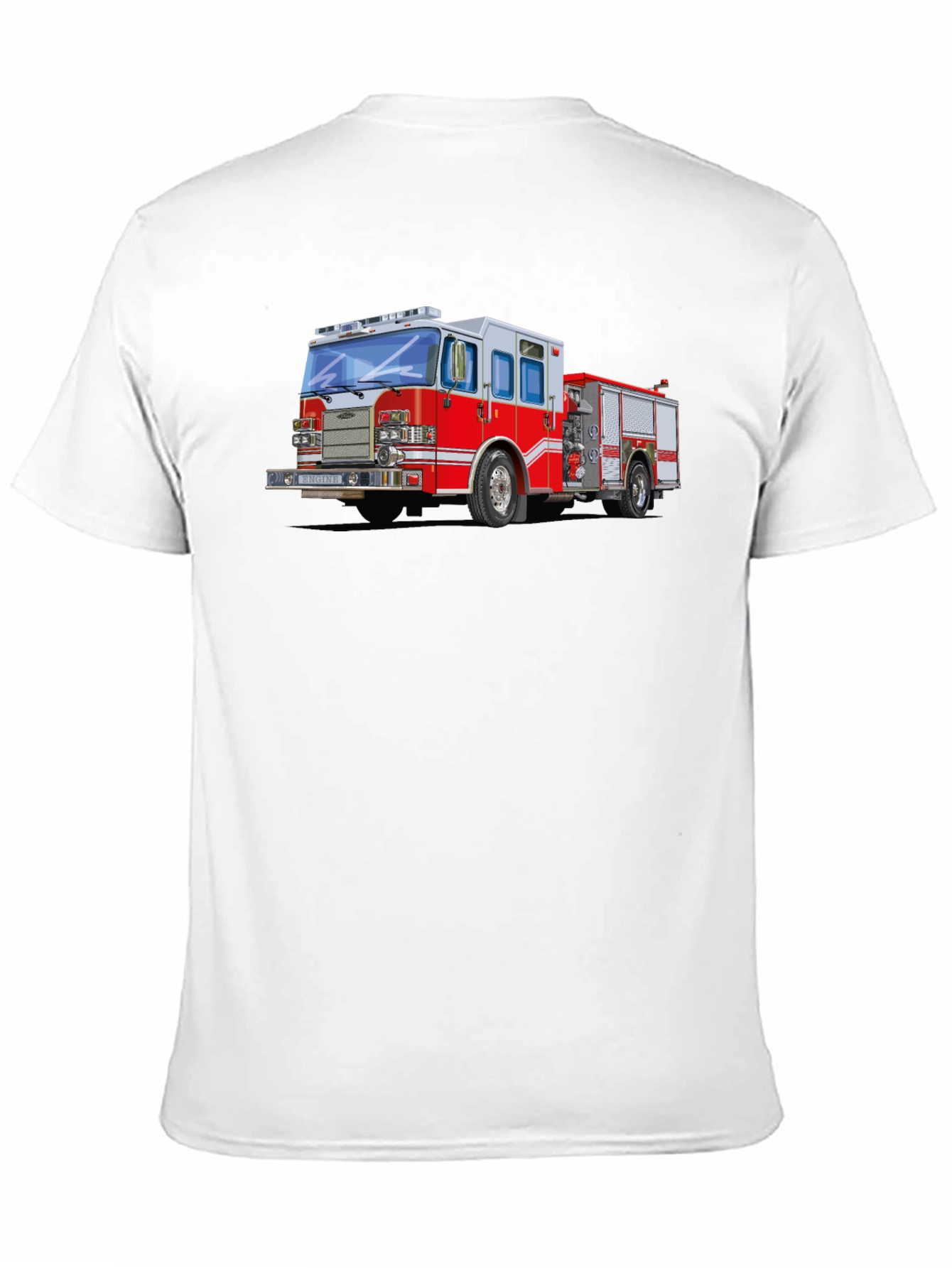 Black Firetruck Graphic Tee - Black Cotton Blend T-Shirt view 11