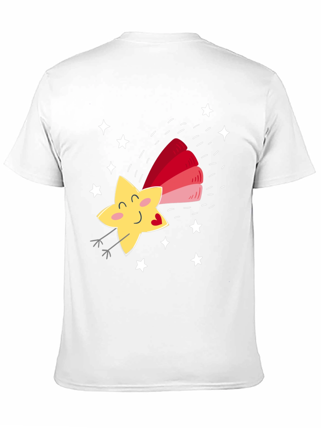 Black Cute Star Graphic Tee - Unisex Black T-Shirt view 11