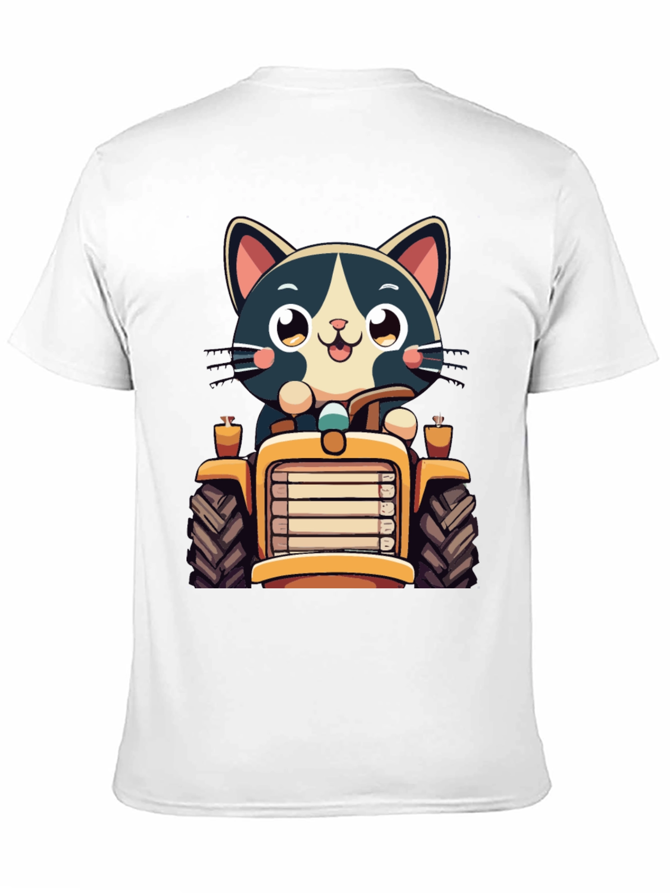 Black Cat Driving Tractor T-Shirt view 11