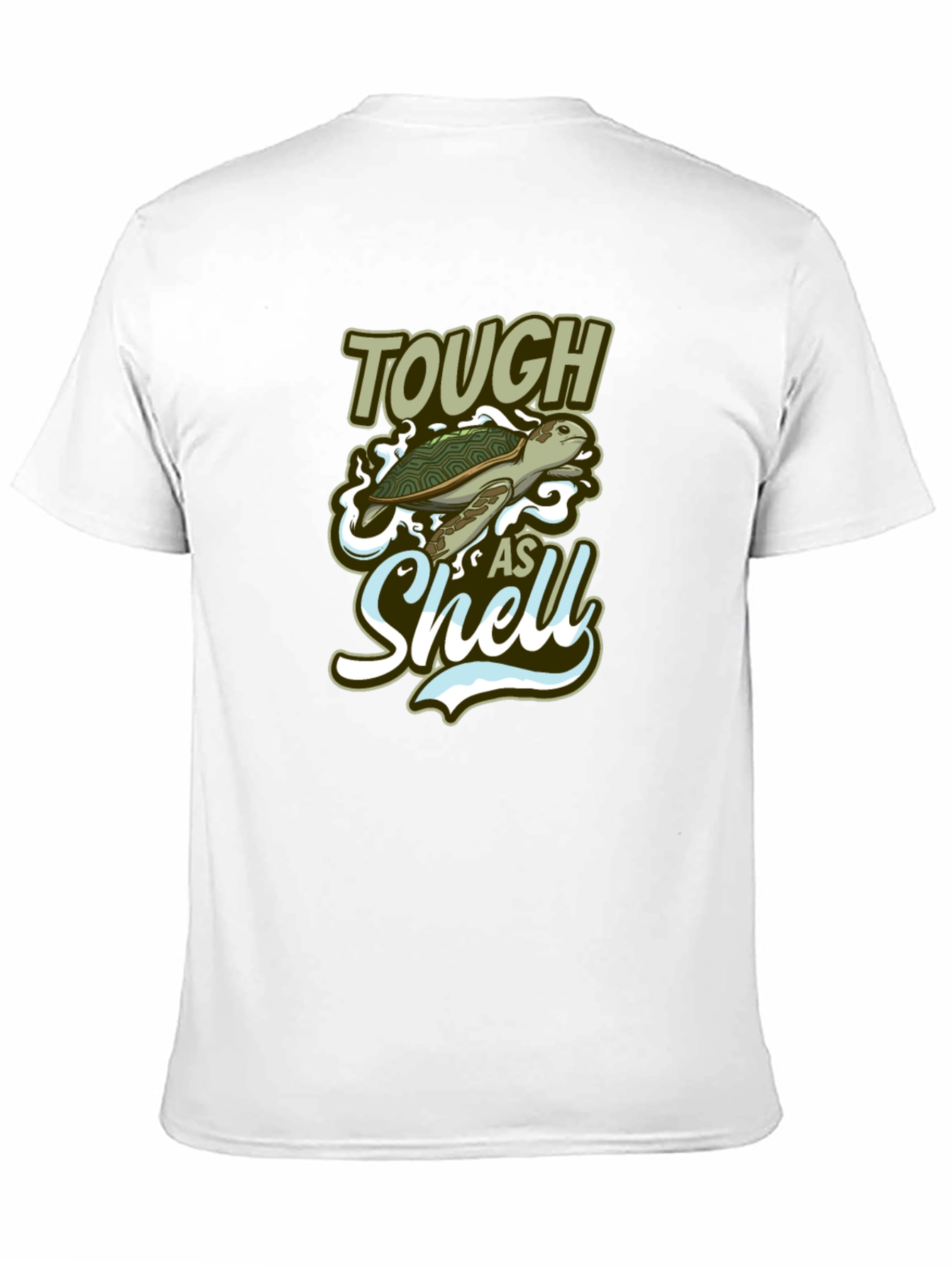 Black Tough As Shell Turtle Graphic Tee - Black Cotton Casual T-Shirt view 11