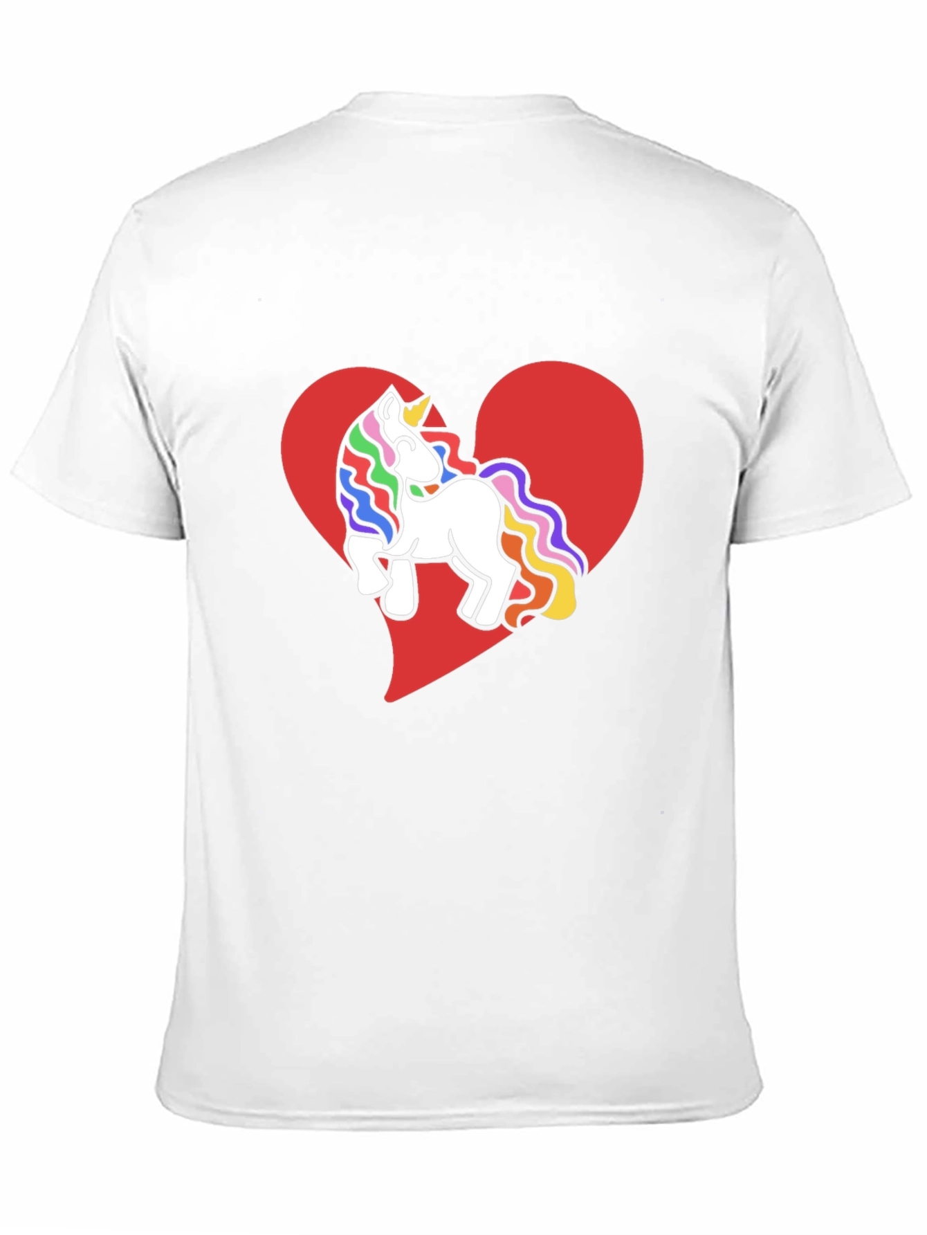 Black Unicorn Heart Tee - Rainbow Mane Graphic T-Shirt view 11