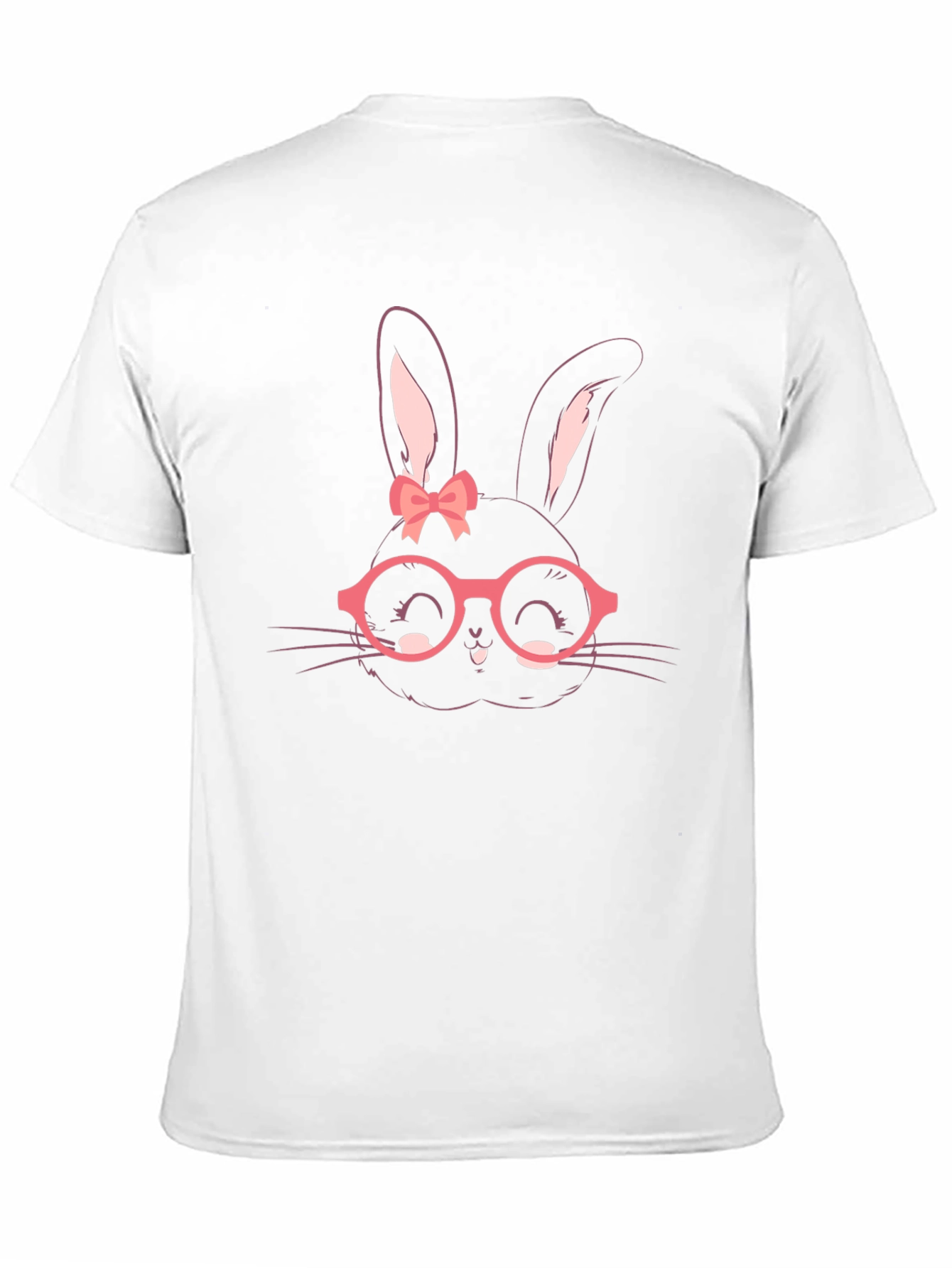 Black Cute Bunny with Glasses Graphic Tee view 11