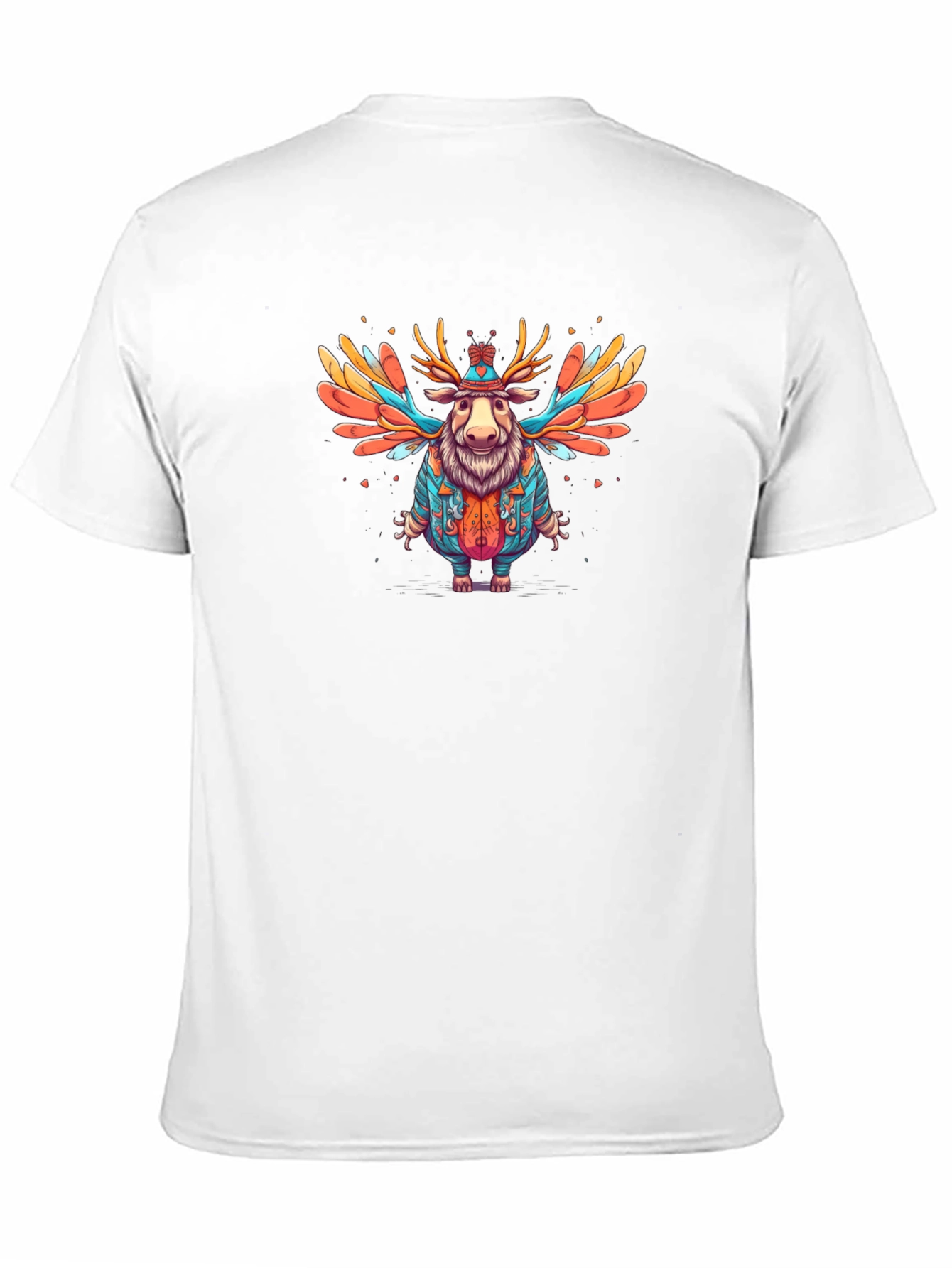 Black Whimsical Moose Graphic Tee - Soft Black Cotton Blend view 11