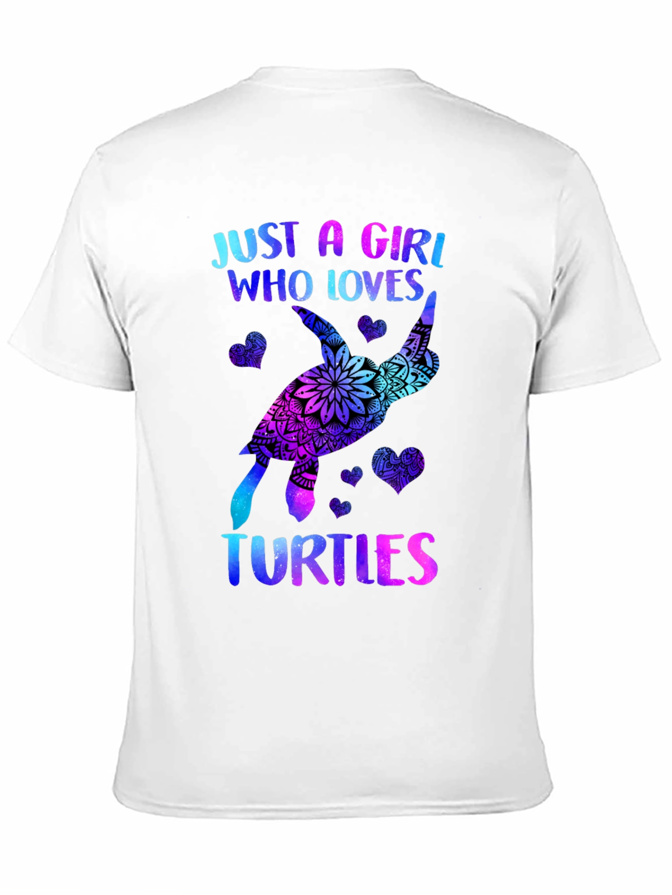 Black Just A Girl Who Loves Turtles T-Shirt Black view 11