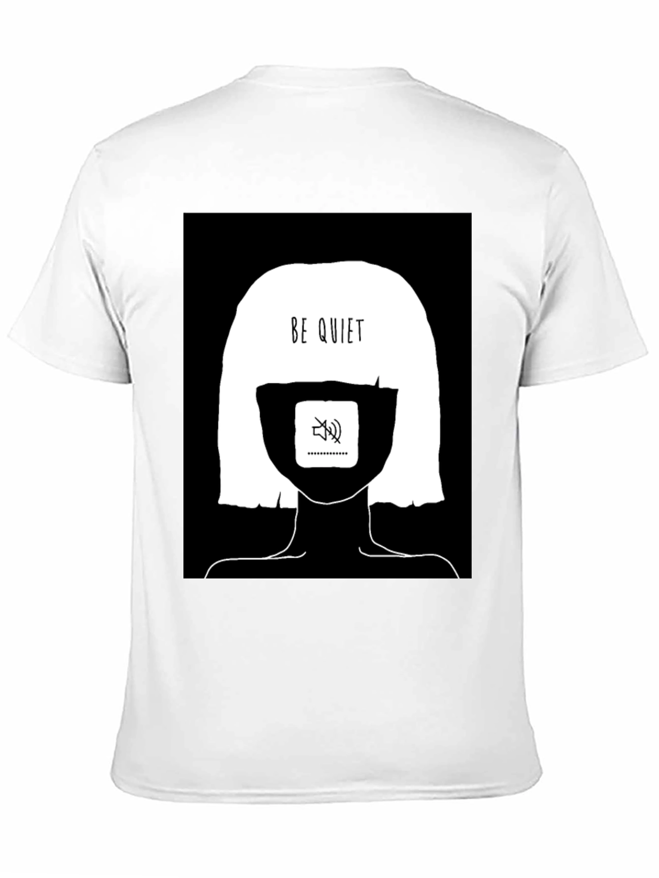 Black Be Quiet Graphic Tee - Black Cotton Unisex view 11