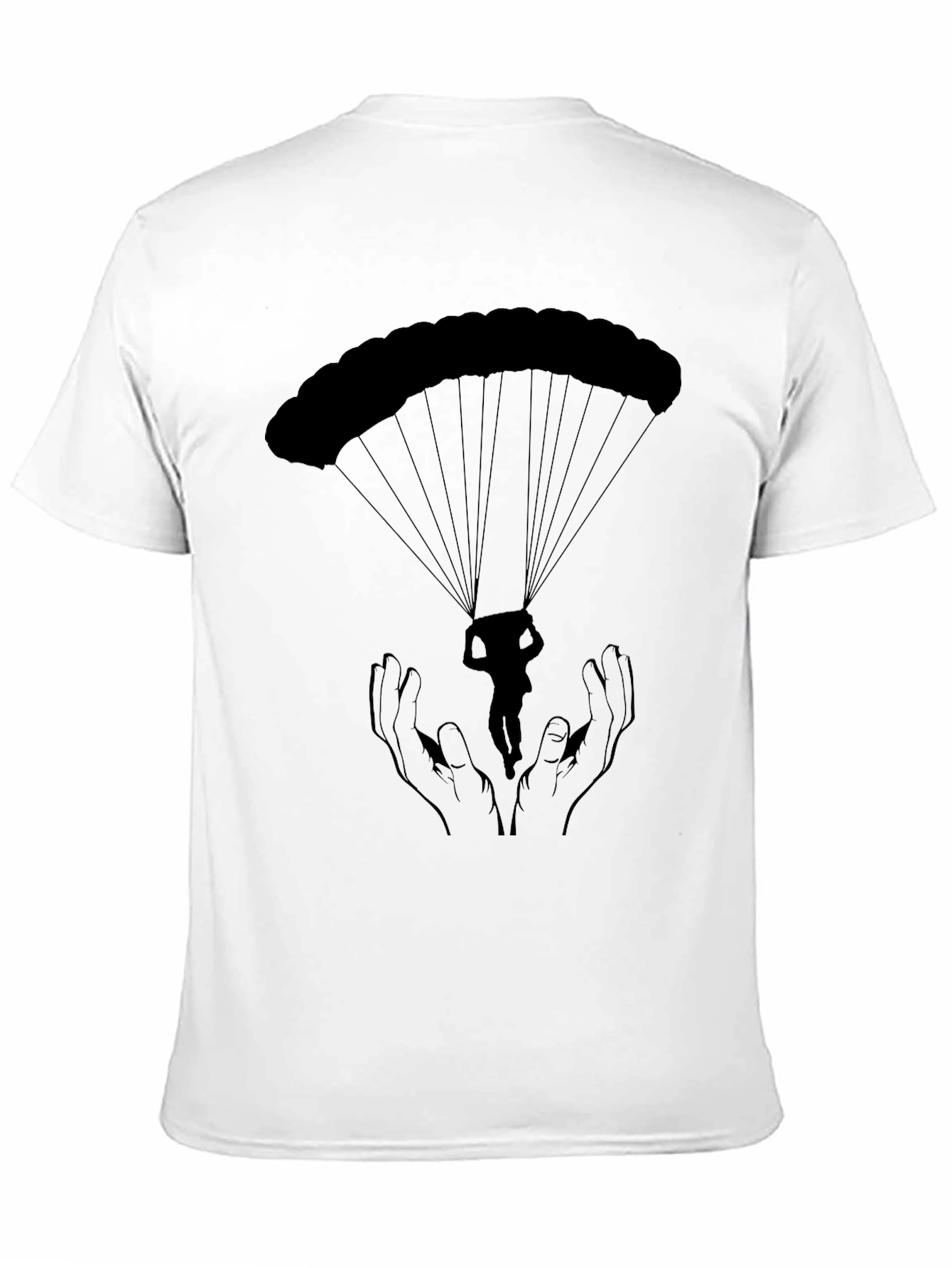 Black Parachute Graphic Tee - Freefall Design view 11