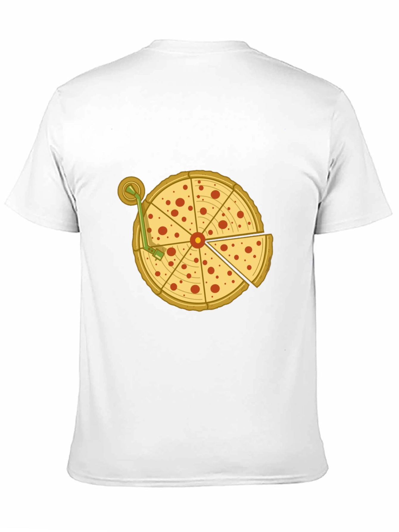 Black Pizza Turntable Graphic Tee - Black Cotton T-Shirt view 11