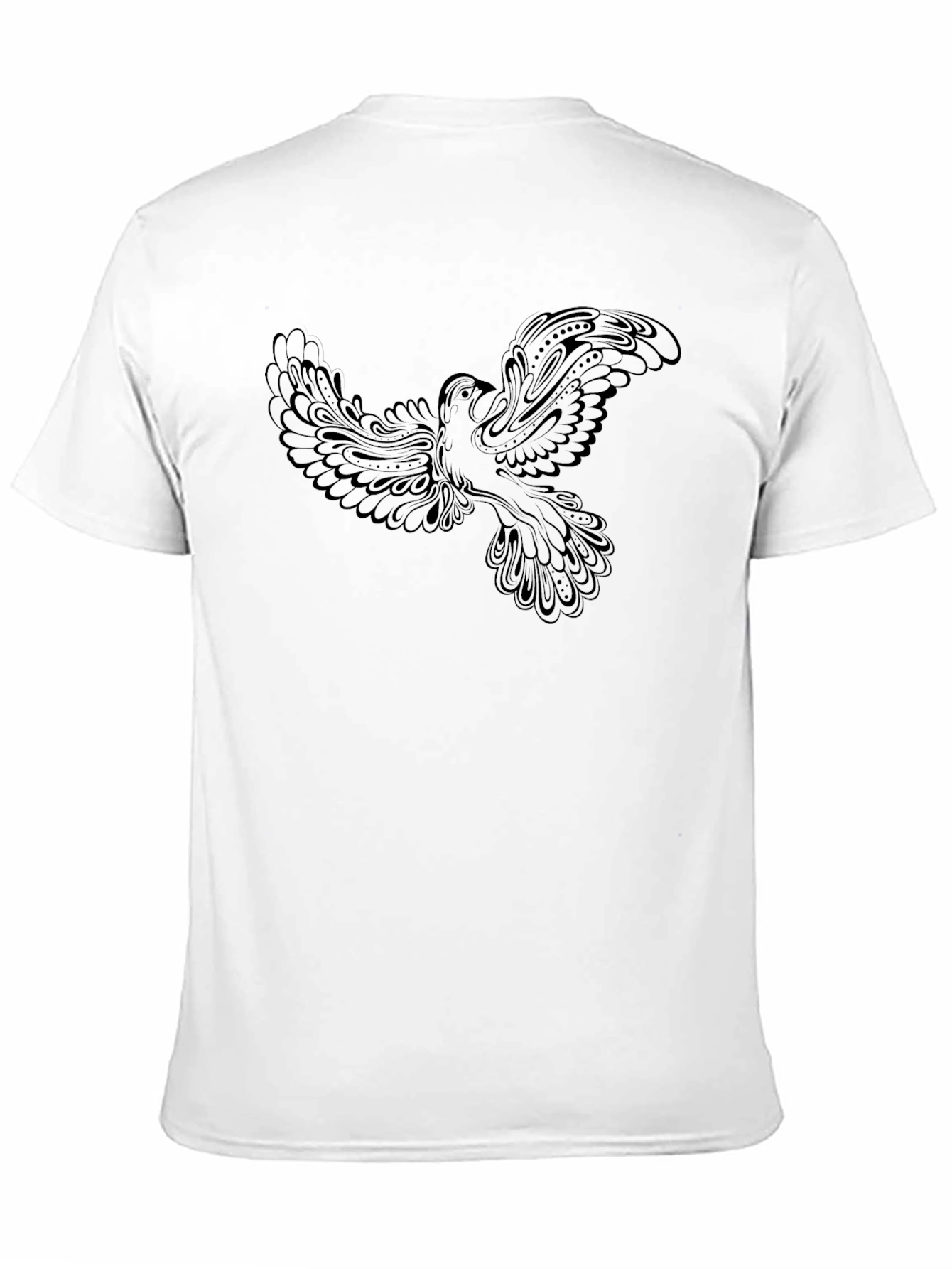 Black Black T-Shirt with Dove Graphic view 11