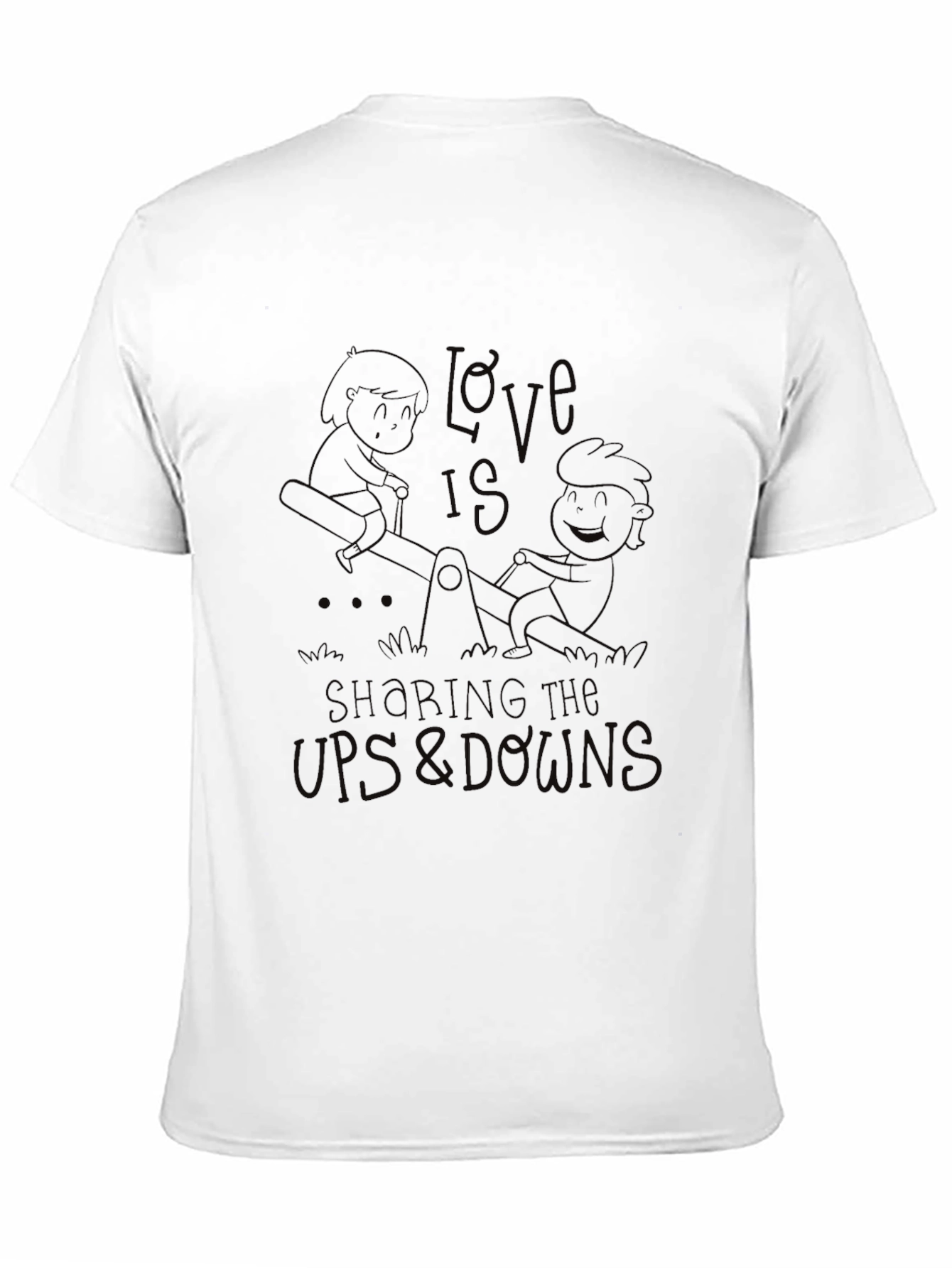 Black Love Sharing Ups & Downs Black Graphic Tee view 11