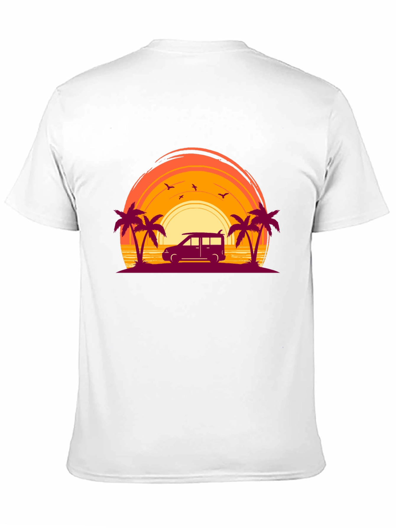 Black Sunset Beach Van Graphic Tee view 11