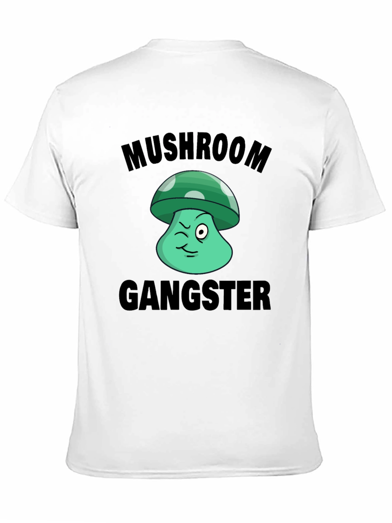 Black Mushroom Gangster Graphic T-Shirt view 11
