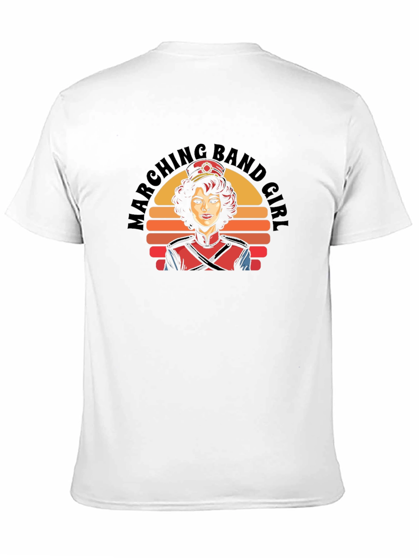 Black Marching Band Girl Retro Graphic T-Shirt view 11