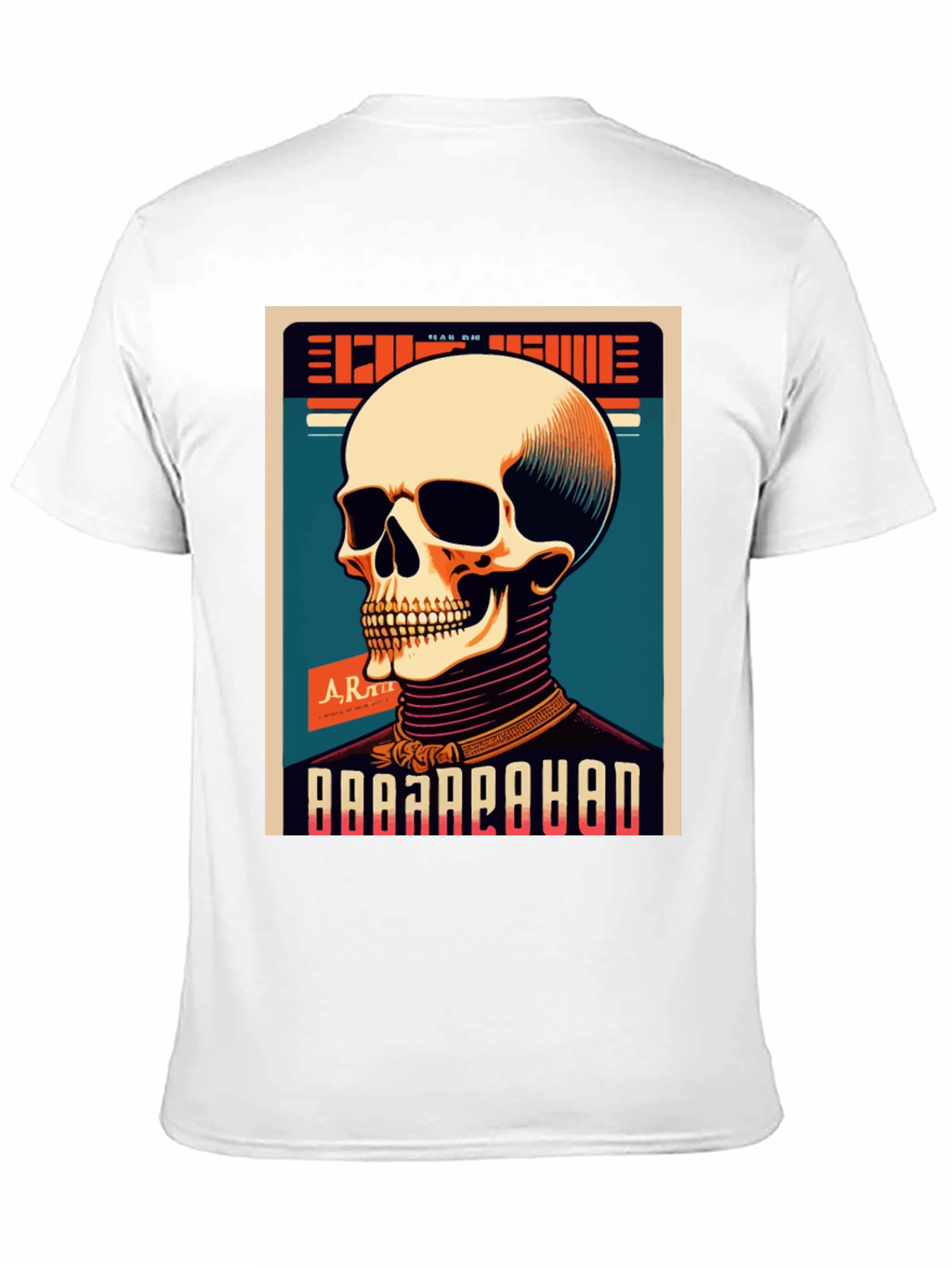 Black Skull Graphic Print Crew Neck T-Shirt view 11