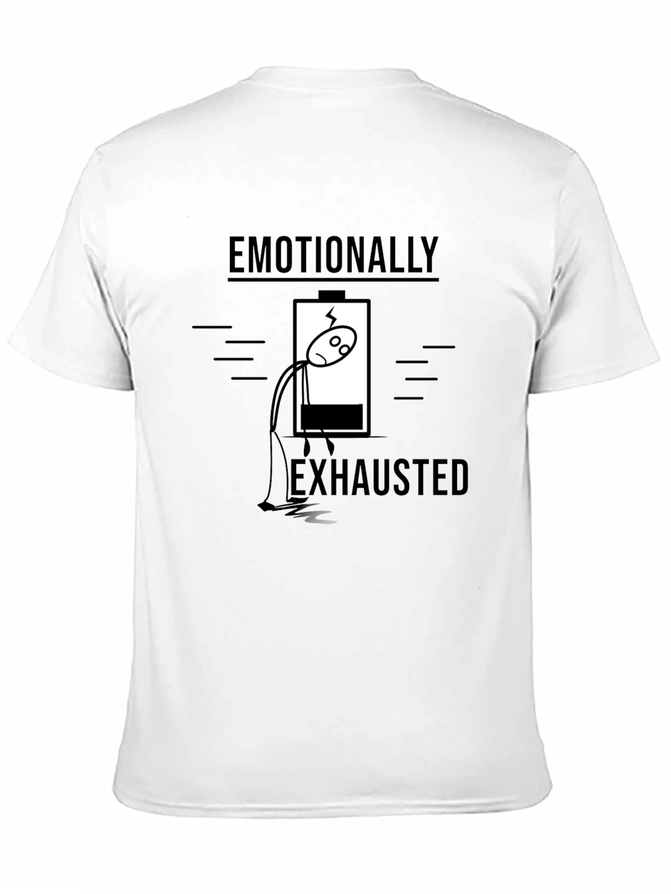 Black Emotionally Exhausted Graphic Tee - Funny T-Shirt view 11