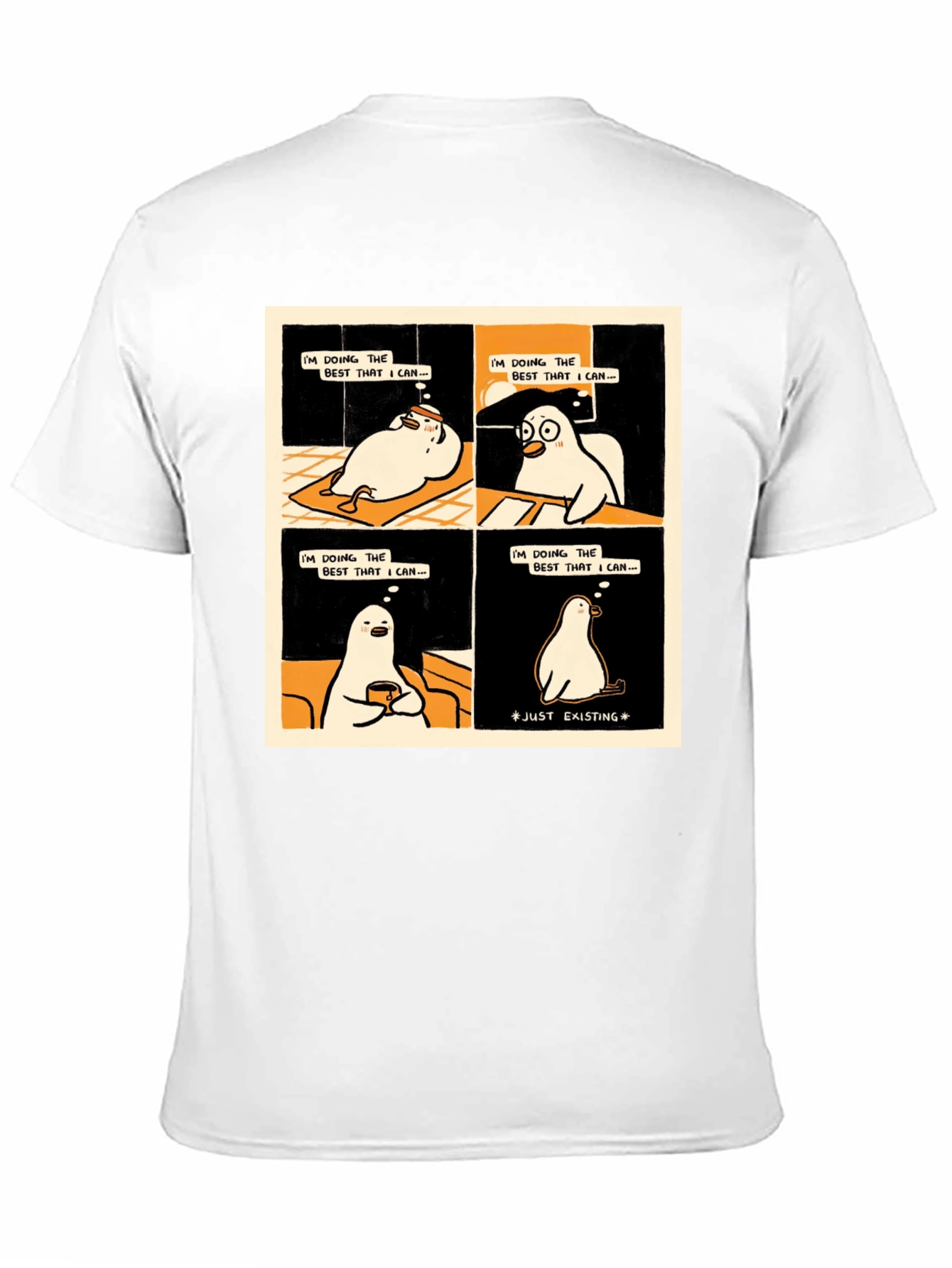 Black Existential Cartoon T-Shirt: Doing My Best view 11