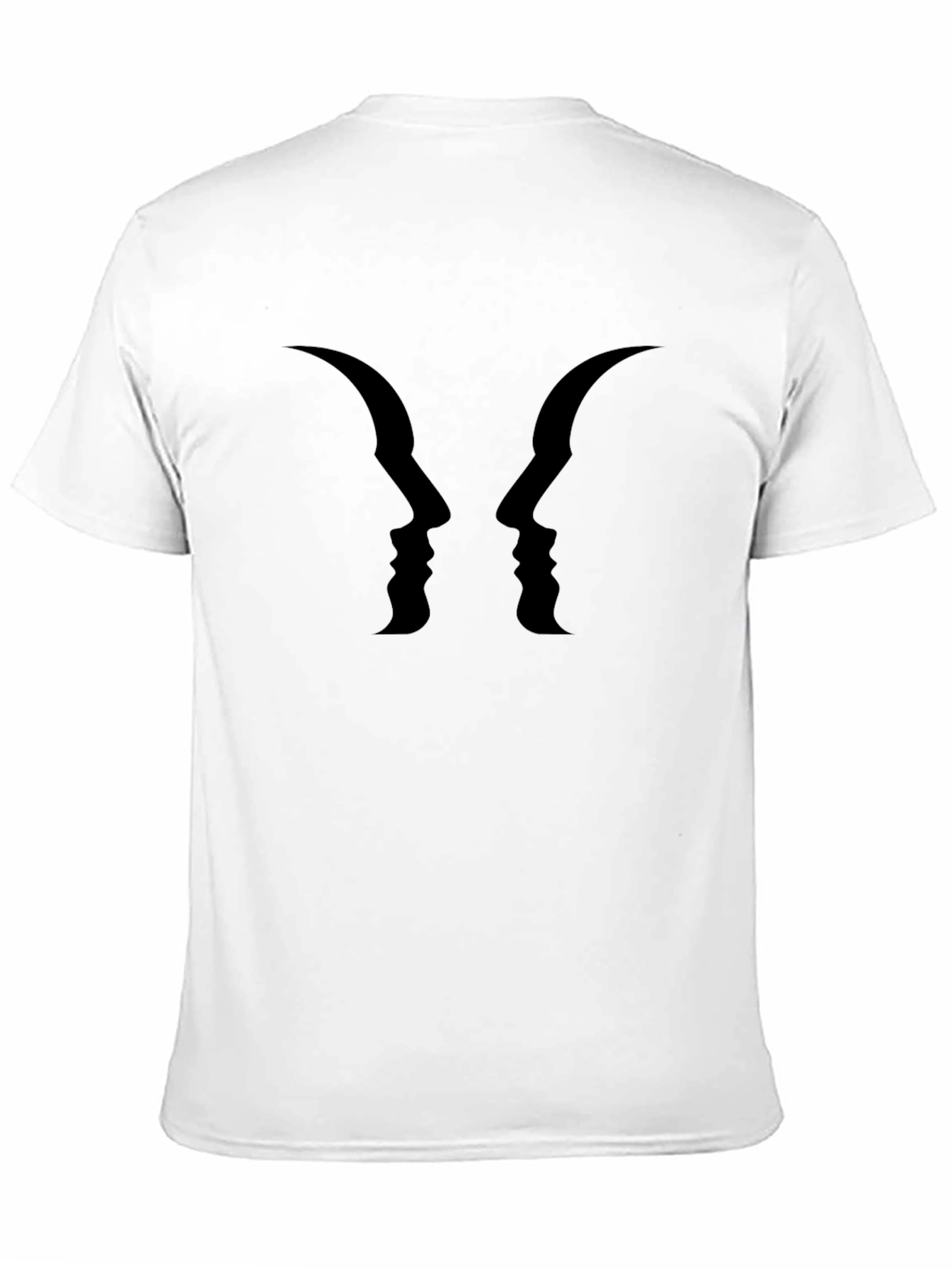 Black Optical Illusion Silhouette Face T-Shirt view 11