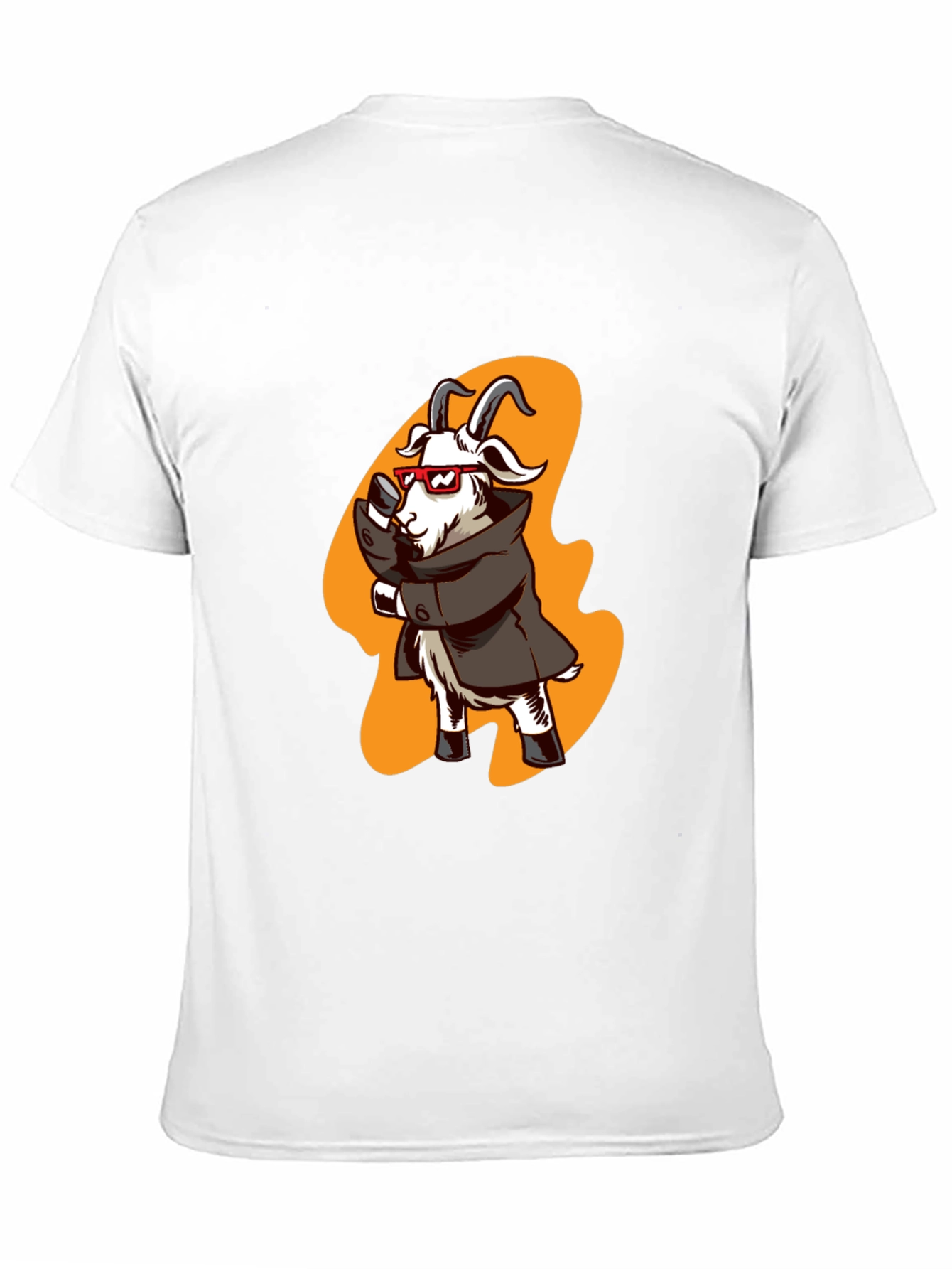 Black Cool Goat in Trench Coat Graphic Tee view 11