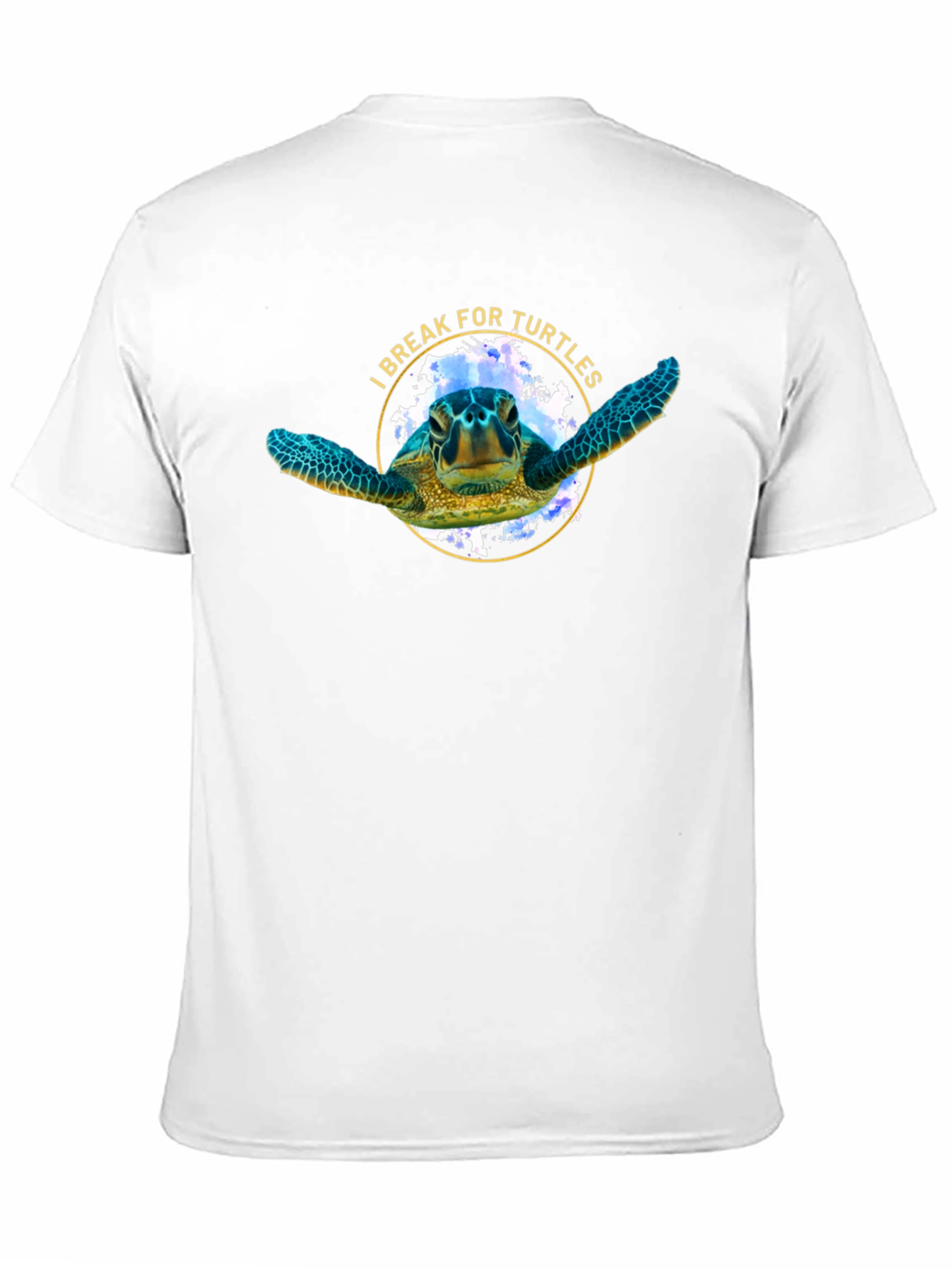 Black I Break For Turtles Black Graphic T-Shirt view 11