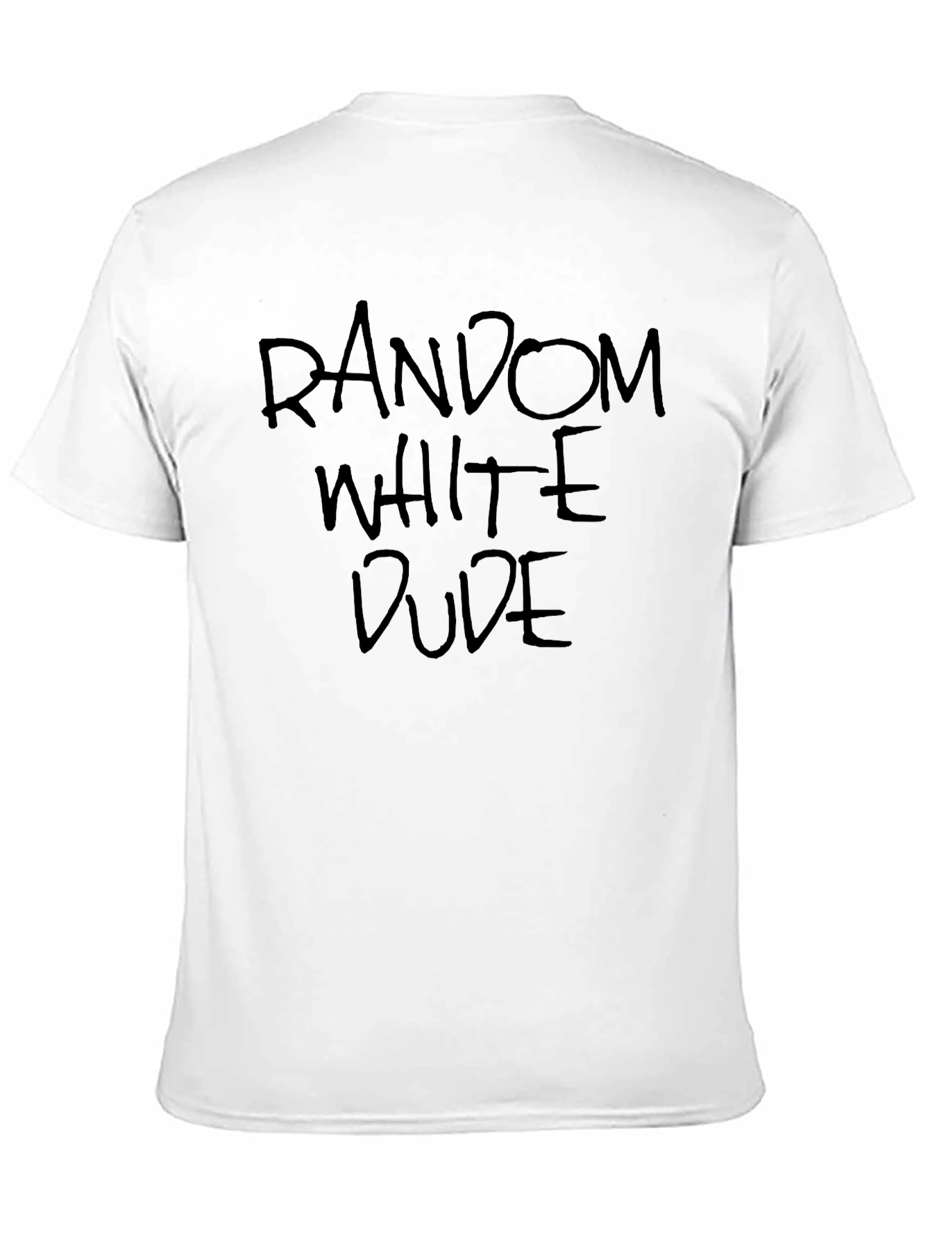 Black Random White Dude Black Graphic Tee Shirt view 11