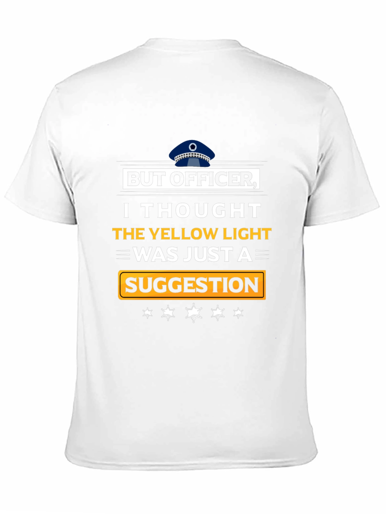 Black But Officer T-Shirt: Yellow Light Suggestion view 11