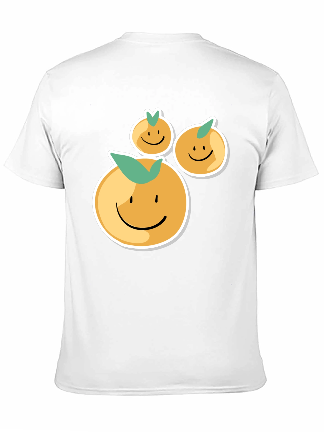 Black Smiling Oranges Graphic Tee - Casual Black T-Shirt view 11