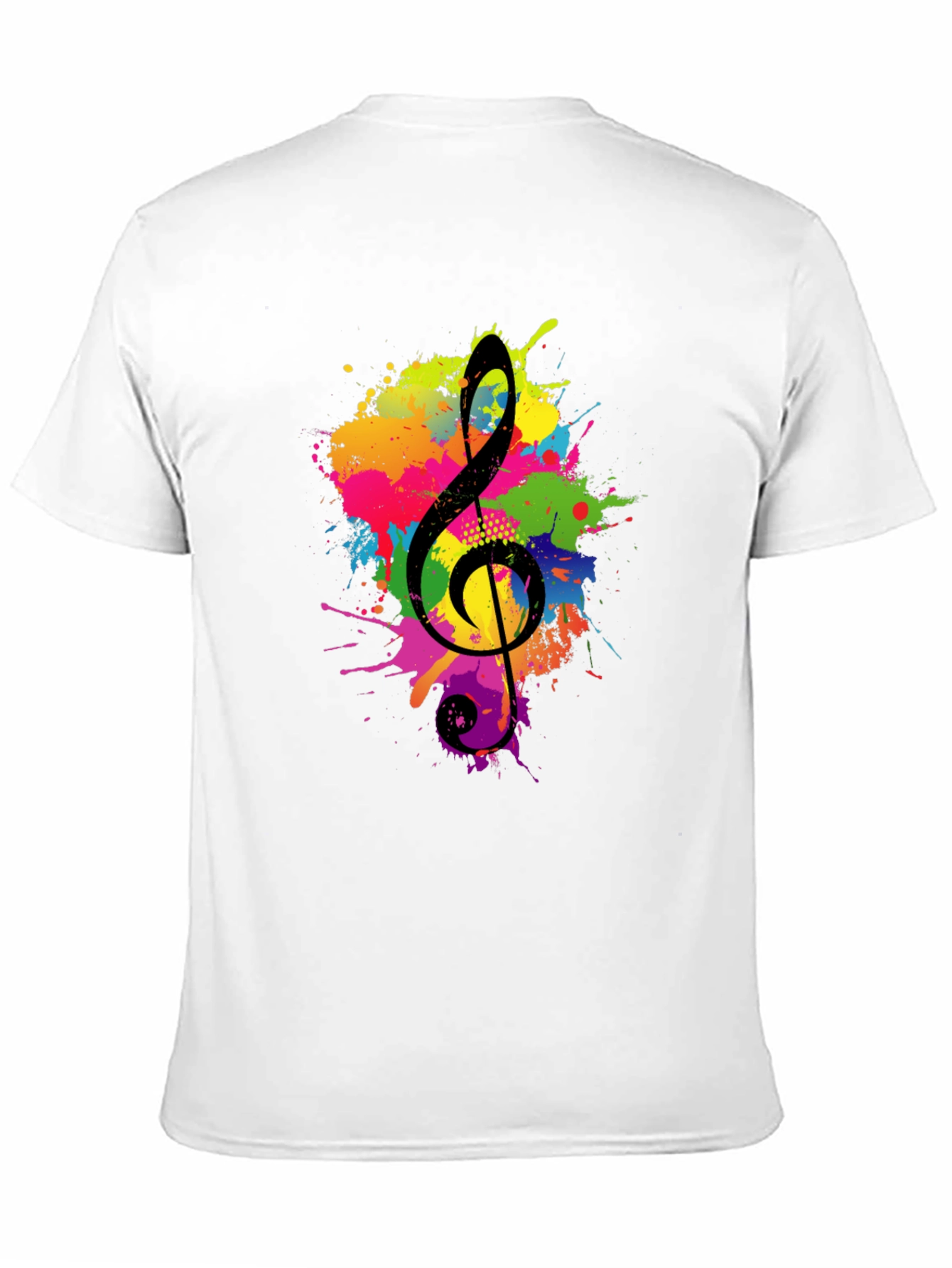Black Colorful Treble Clef Black Graphic Tee view 11