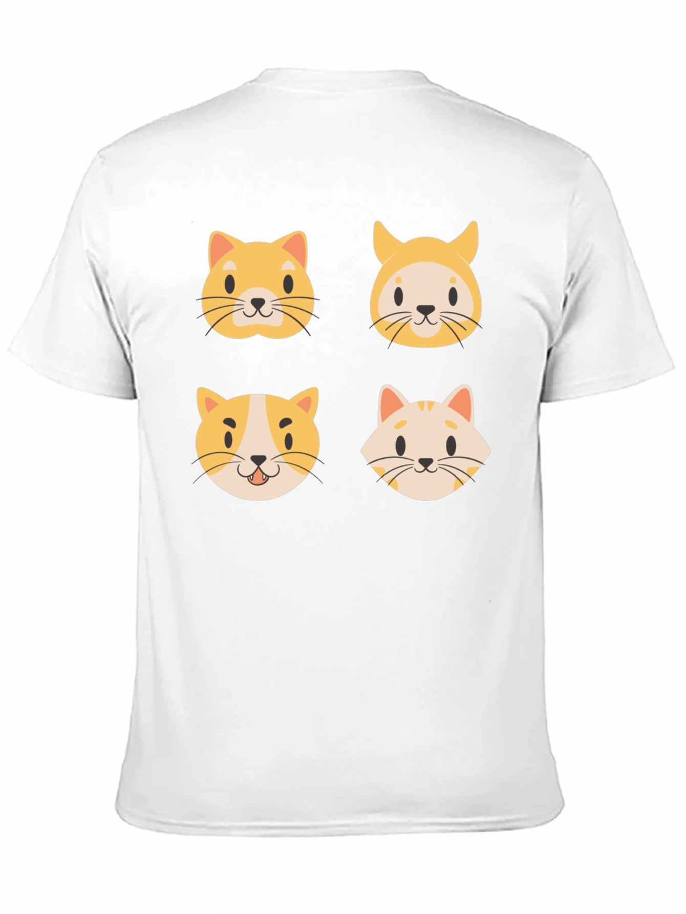 Black Cute Cat Faces Black T-Shirt view 11