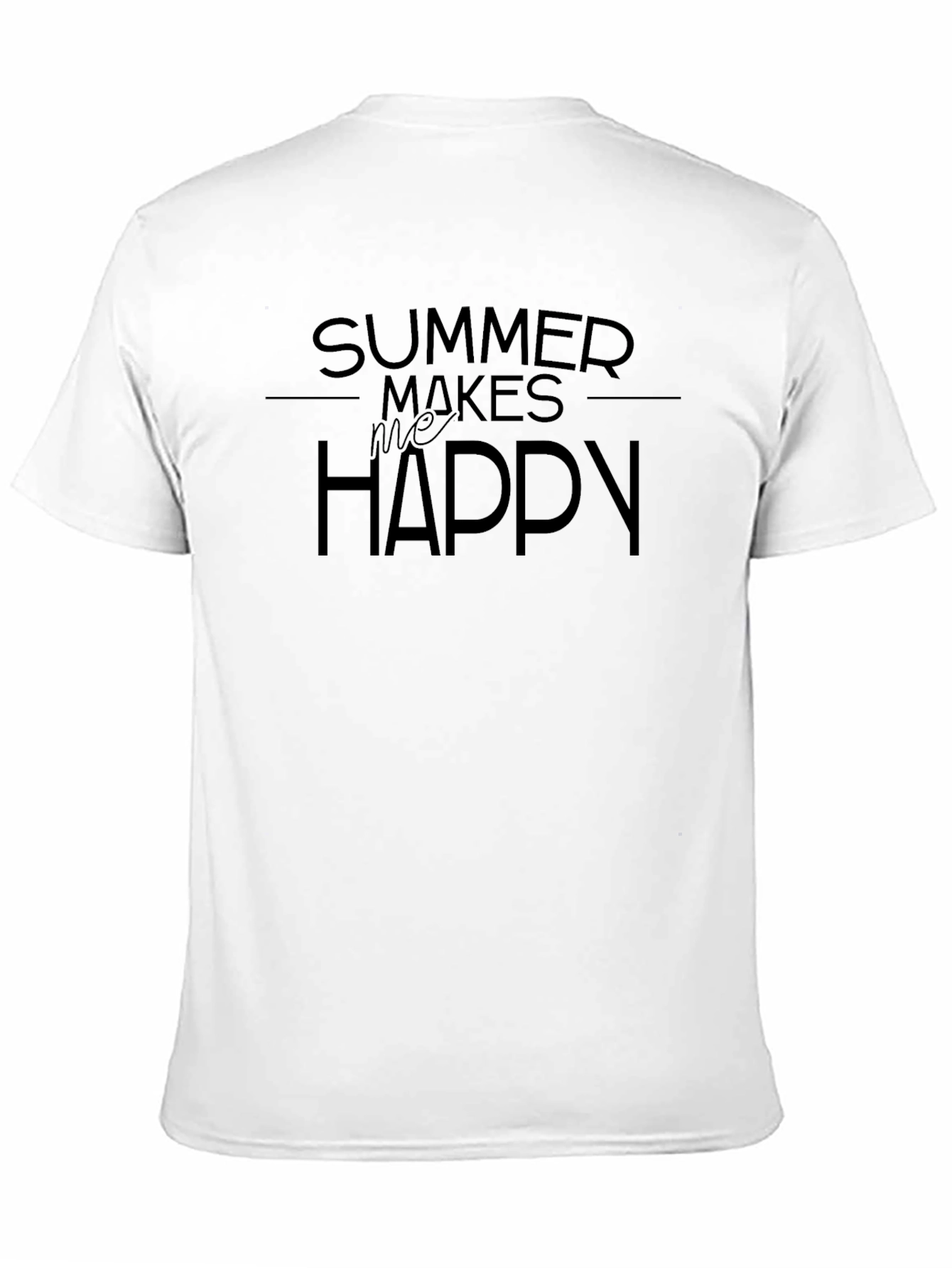 Black Summer Makes Me Happy Graphic T-Shirt - Black view 11