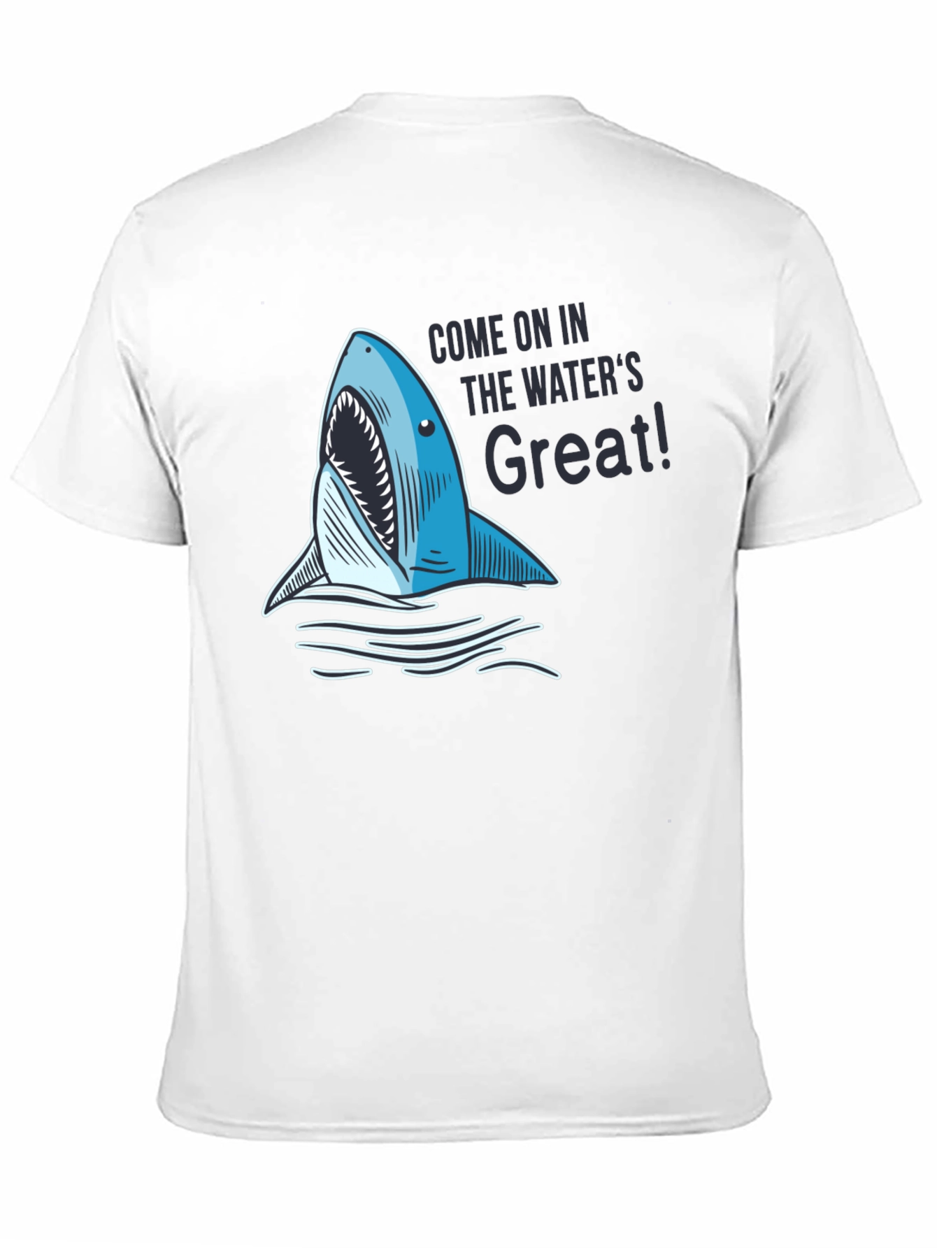 Black Shark Attack T-Shirt - "The Water's Great!" view 11