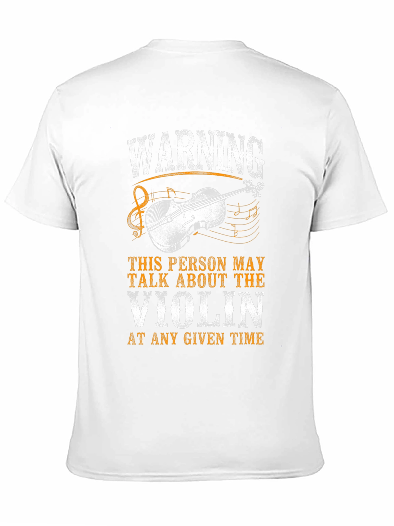 Black Warning Violin T-Shirt - Music Lover Gift view 11