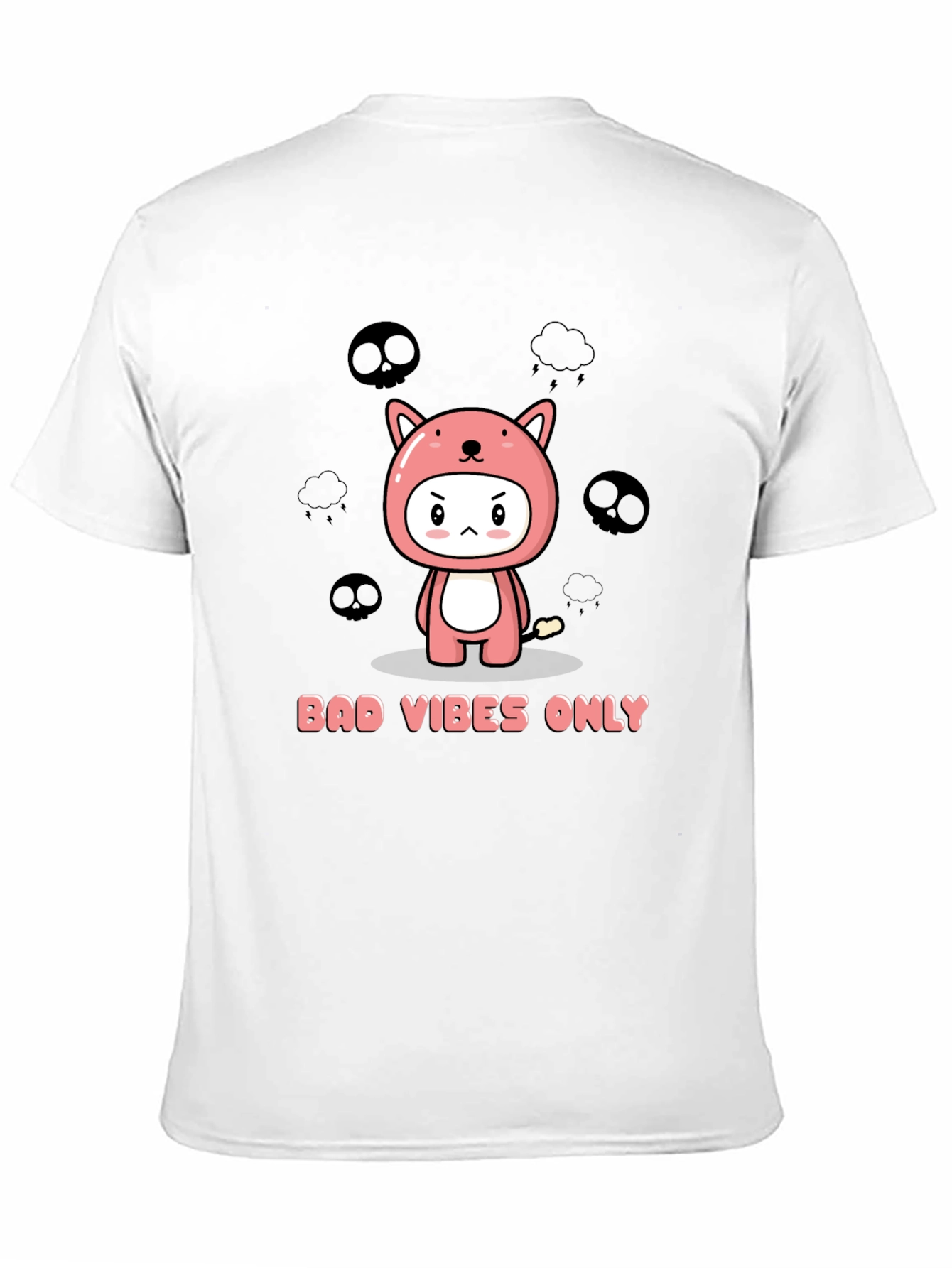 Black Bad Vibes Only Kawaii Graphic T-Shirt view 11