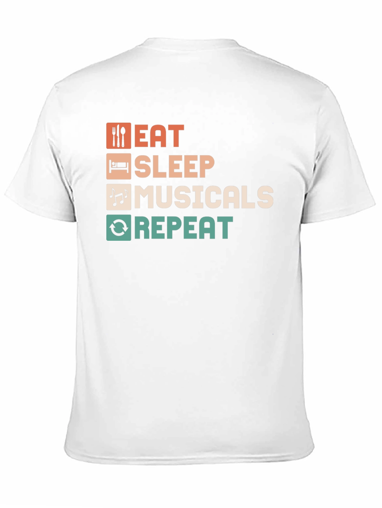 Black Eat Sleep Musicals Repeat T-Shirt view 11