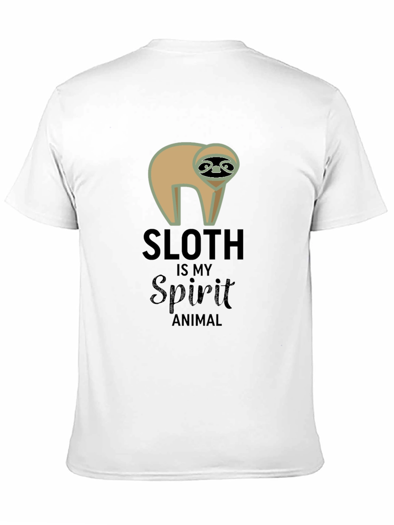 Black Sloth is My Spirit Animal T-Shirt - Unisex Crew Neck view 11