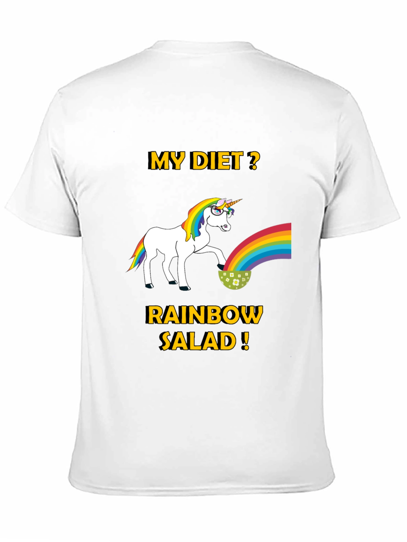 Black Unicorn Rainbow Salad Diet T-Shirt view 11