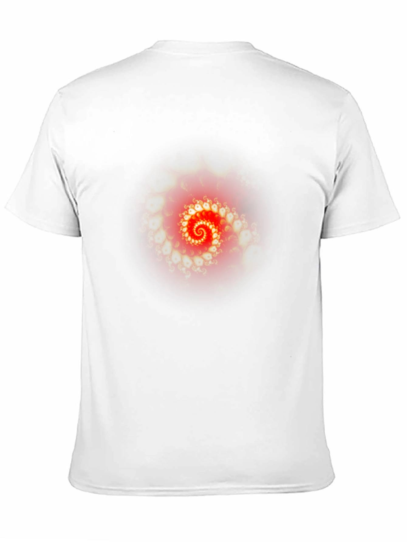 Black Red Fractal Spiral Graphic T-Shirt view 11