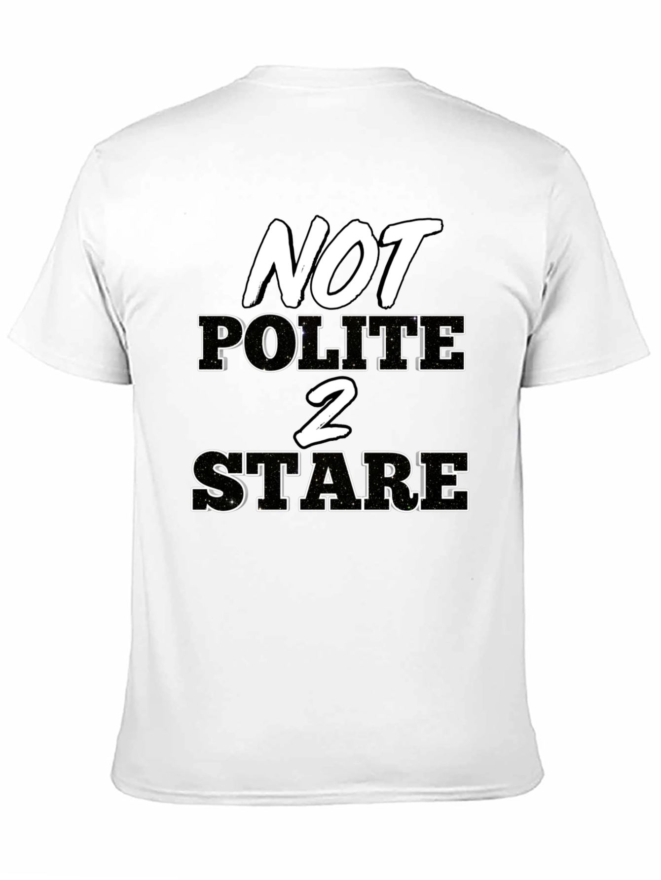 Black Not Polite to Stare Graphic Tee - Black Cotton Blend view 11