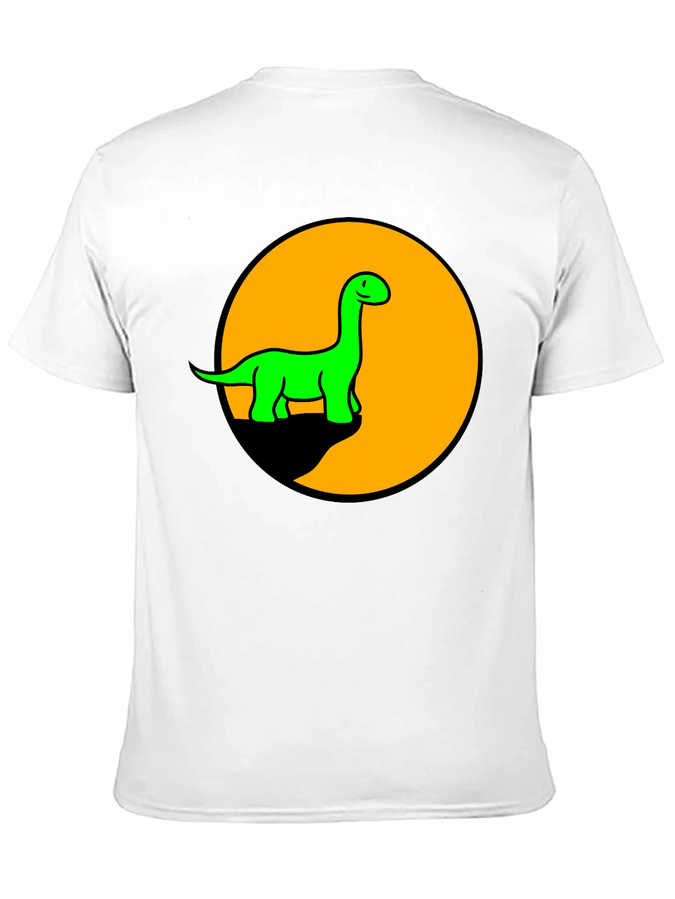 Black Dino Graphic Tee - Black T-Shirt with Retro Green Dinosaur Print view 11