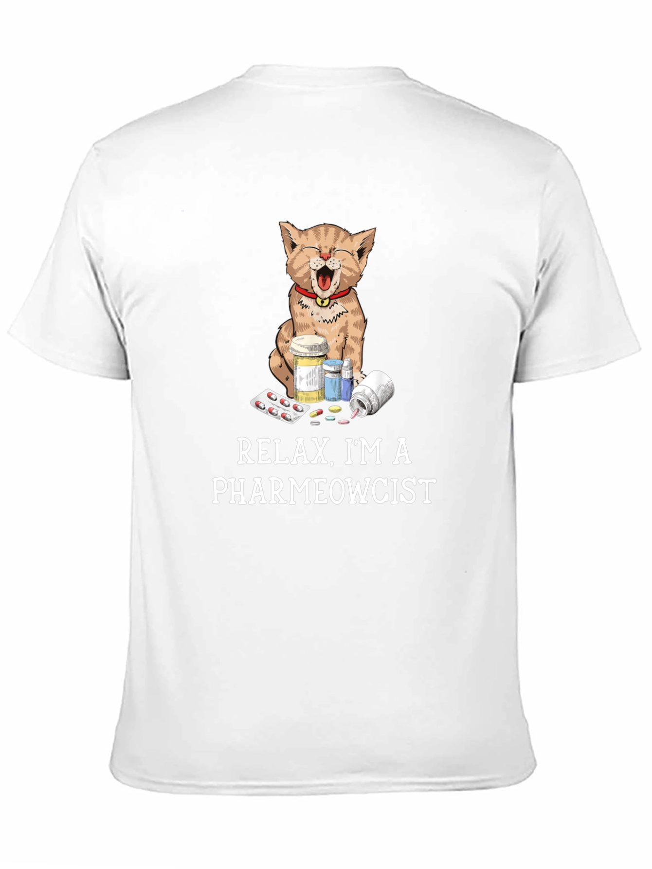 Black Pharmewcist Cat T-Shirt - Funny Veterinarian Tee view 11